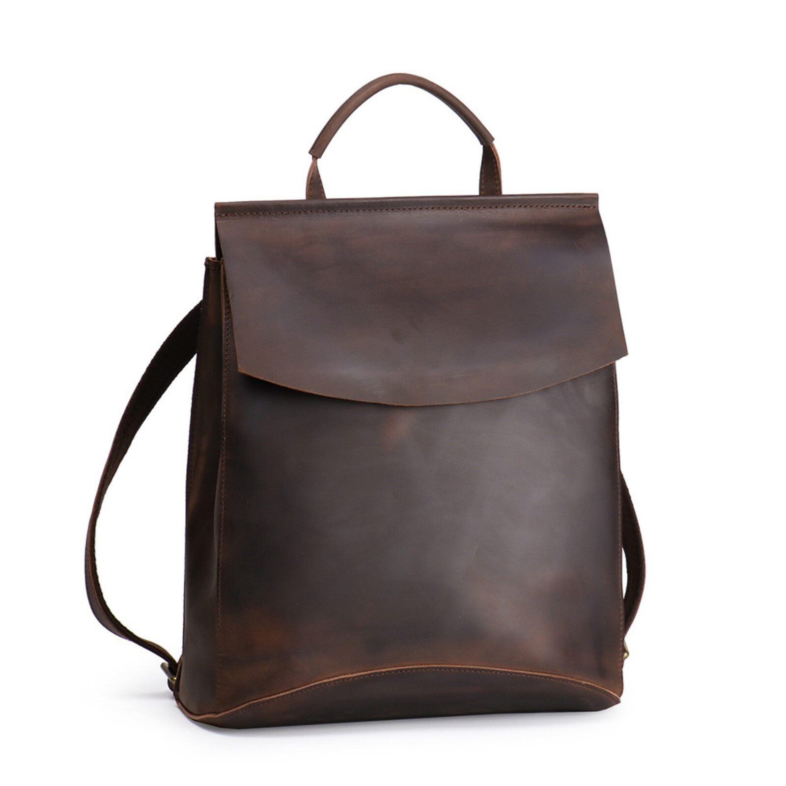 Mens Leather Backpack Brown Laptop Bag Vintage Travel School Rucksack