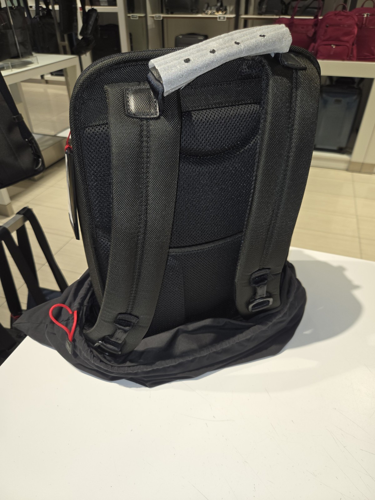 NWT TUMI ALPHA Blk Ballistic Nylon Slim Backpack+Red Pouch+Organizer Travel Tote