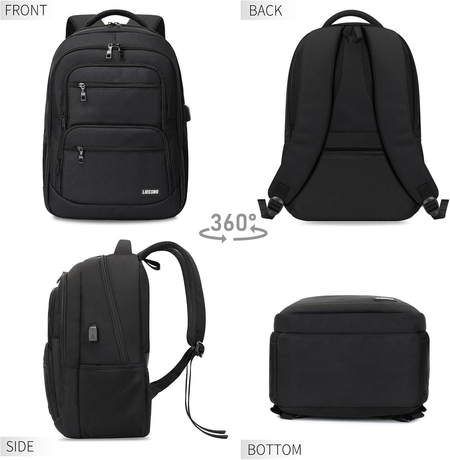Backpack for Men, School Backpack for Boys Teens, 15.6 Inch Laptop Back Pack wit