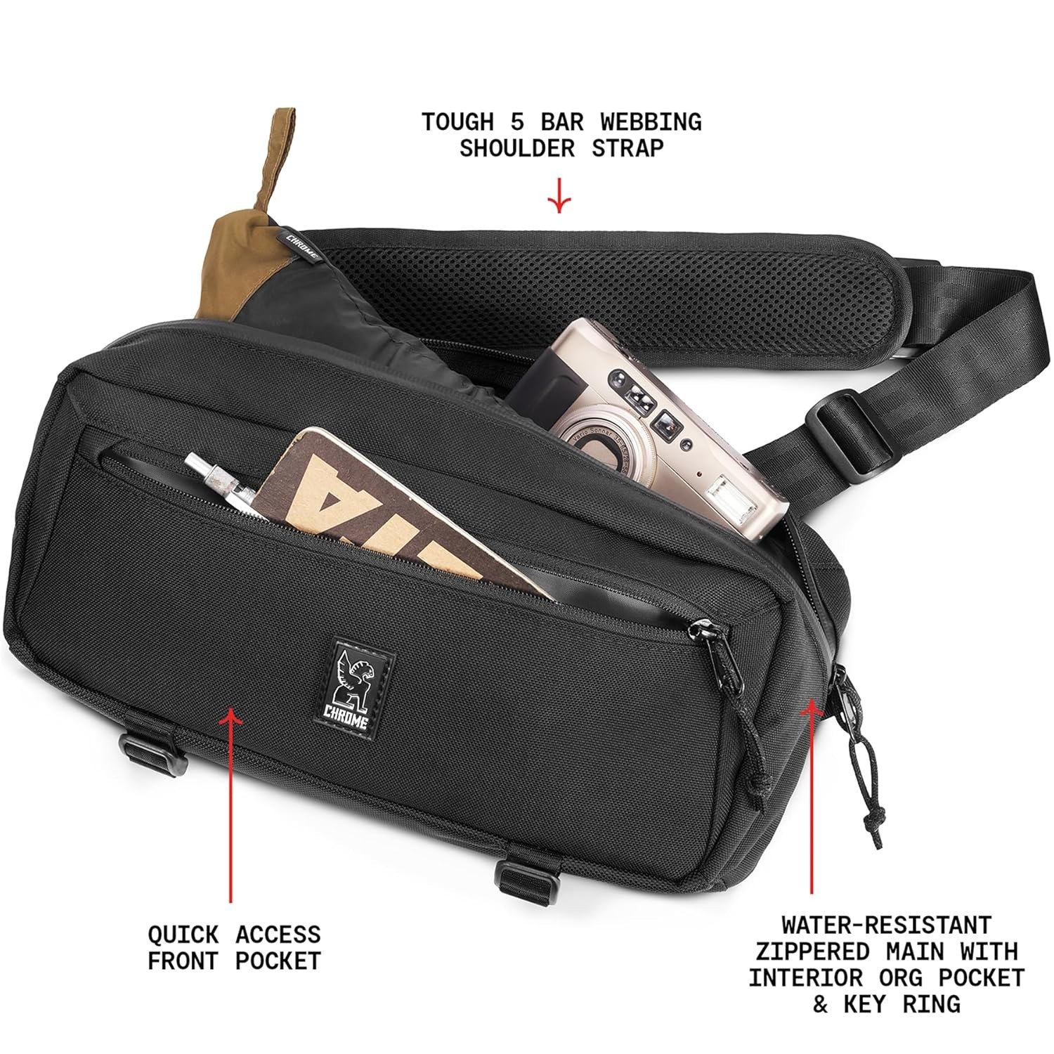 Chrome Industries Mini Kadet Sling Bag – Water Resistant Messenger Crossbody Bag