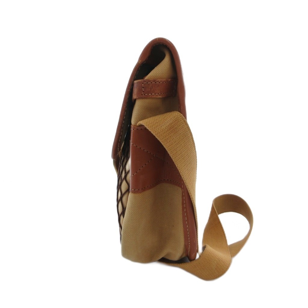 Liddesdale Beige Leather Shoulder Bag 23cm x 10.2in Vintage, B Condition