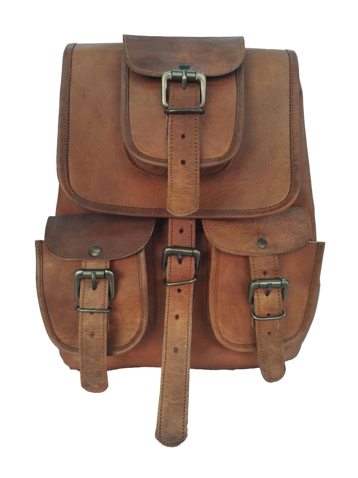 Unisex Vintage Leather Backpack Bag College University Travel Handmade Retro