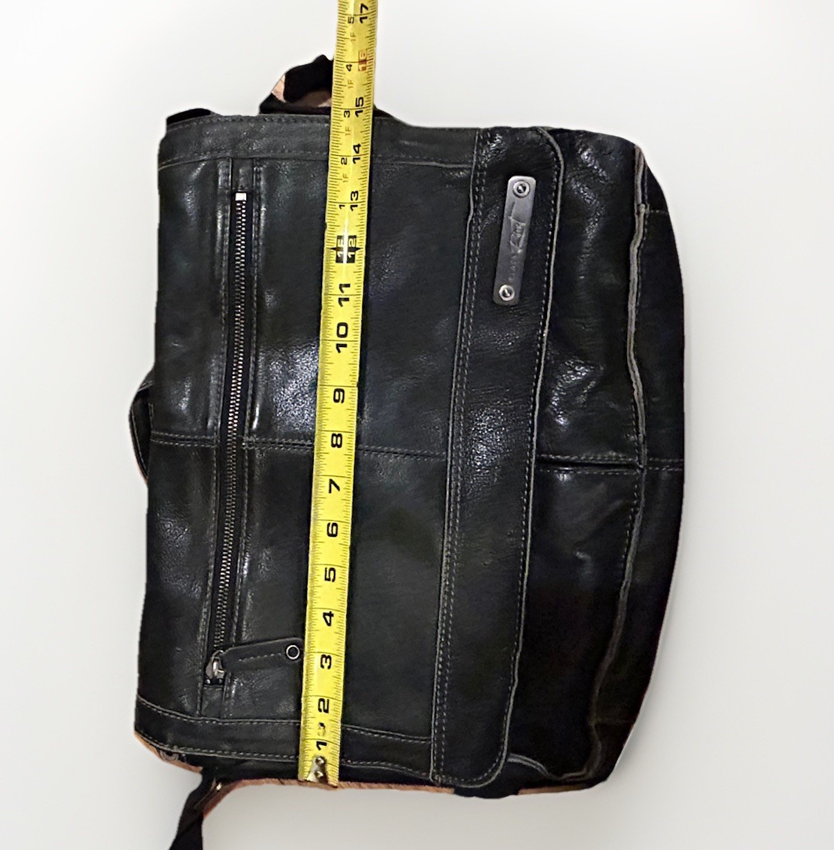 Black Rivet Distressed Brown Leather Laptop Shoulder Messenger Bag Briefcase