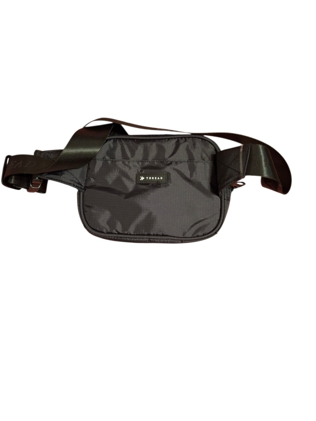 Thread Black Quilted Crossbody Carry-on Belt Bag for Men NEW