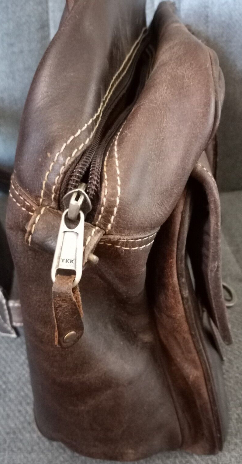 Leather Briefcase Bag Canyon Outback Brown Large Vintage India