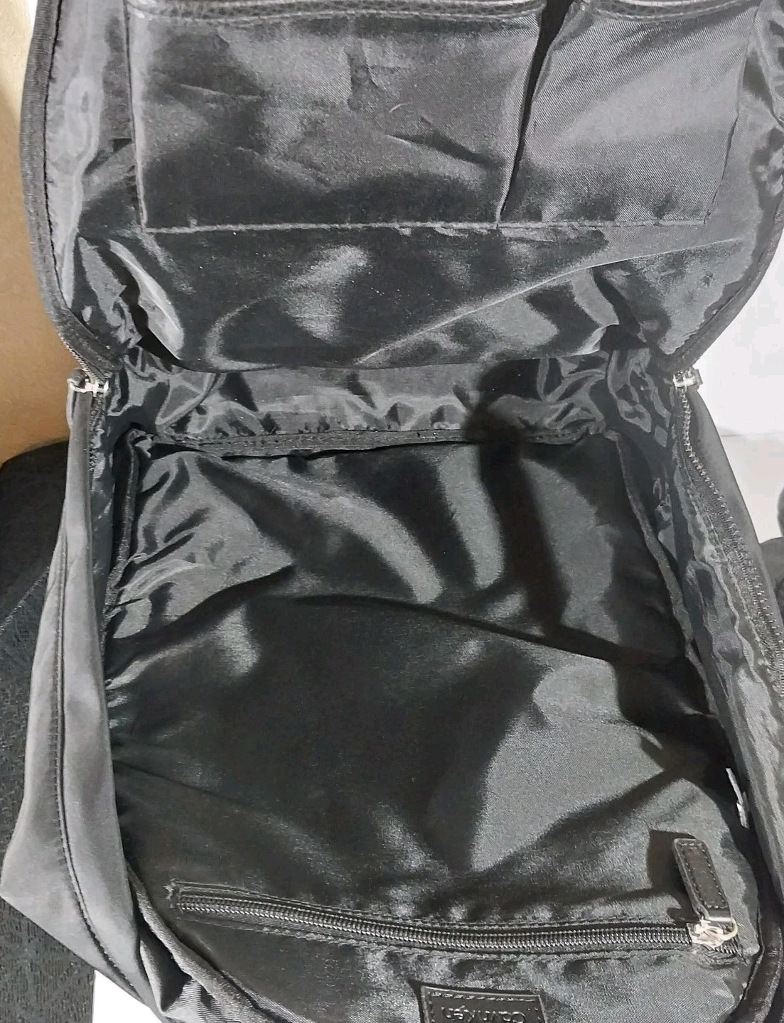 Unisex Calvin Klein Backpack-Rucksack Black Nylon and Pebble Polyurethane