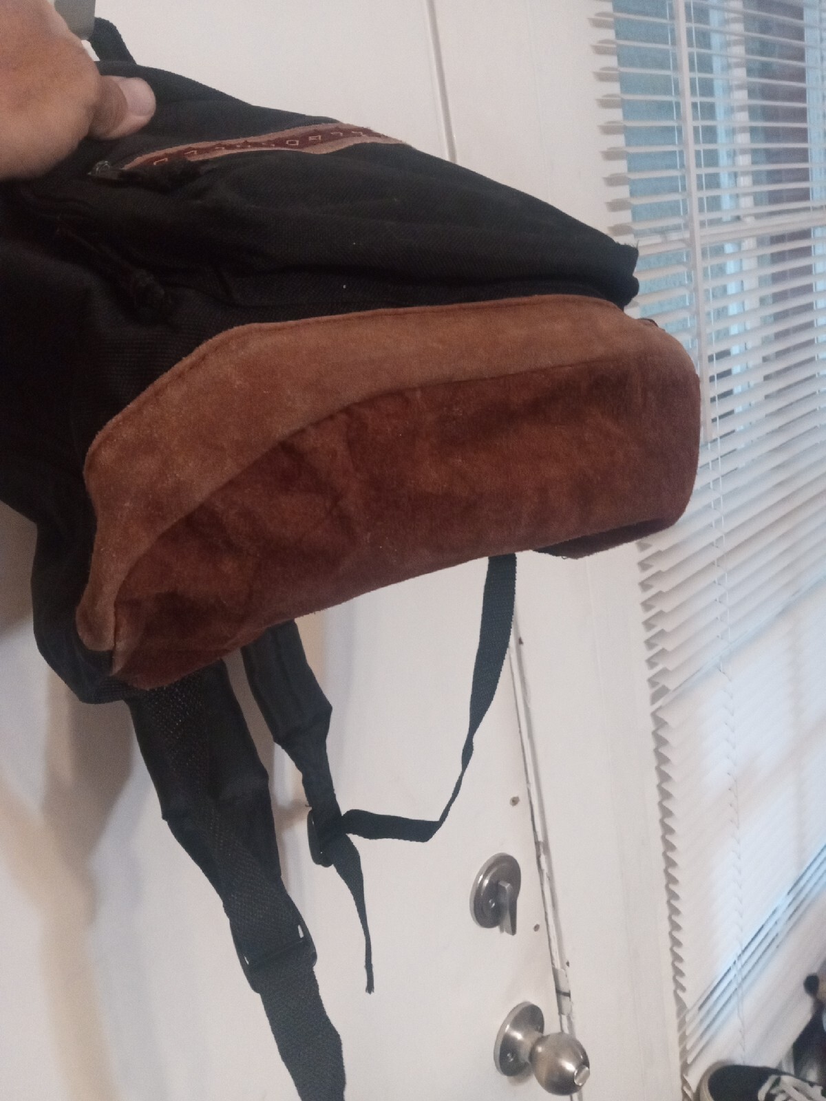 Vintage Northwest Territory Backpack Leather Suede Bottom Bookbag School Hiking