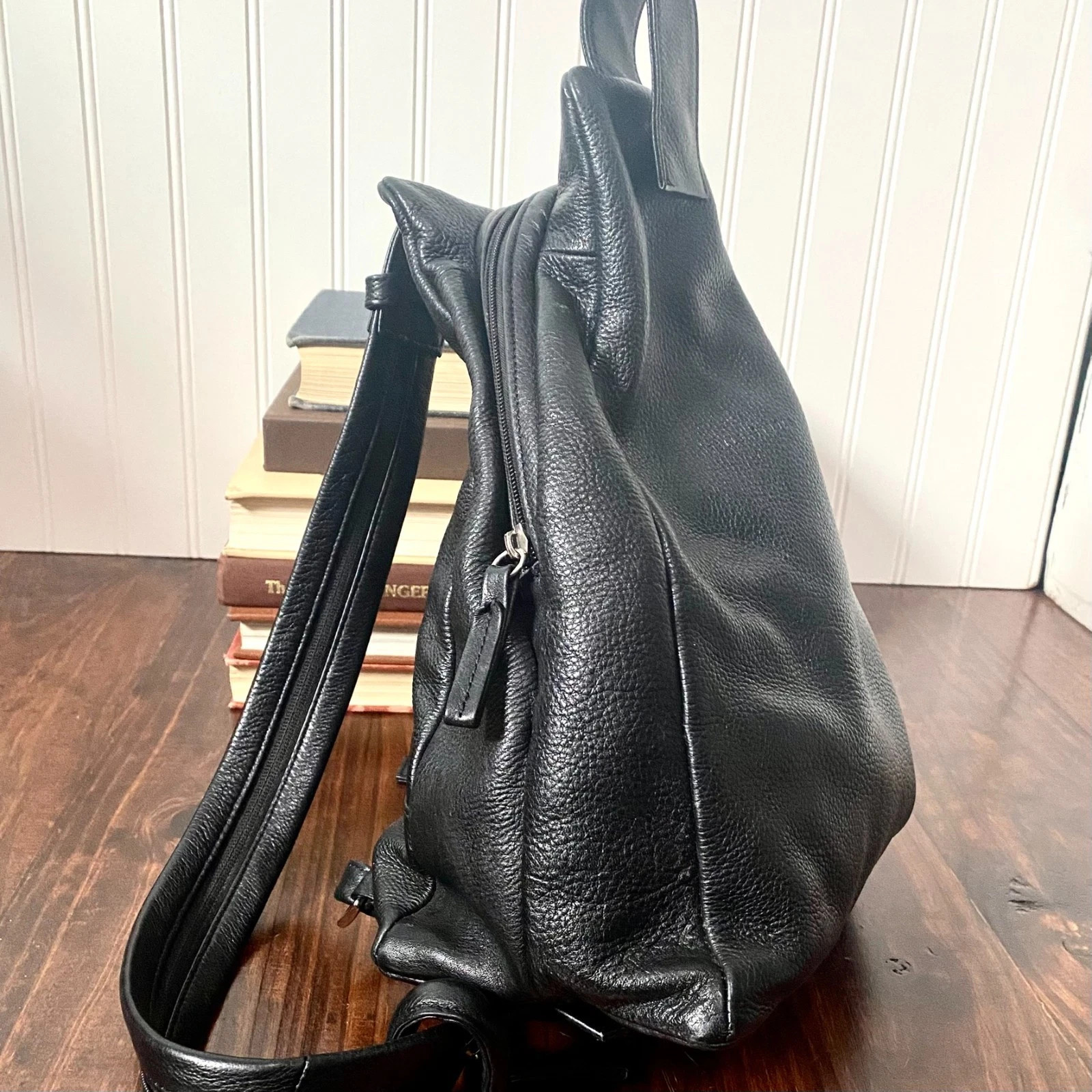 Pelle Studios + Wilson Leather Triangle Backpack/sling Back Leather BLACK