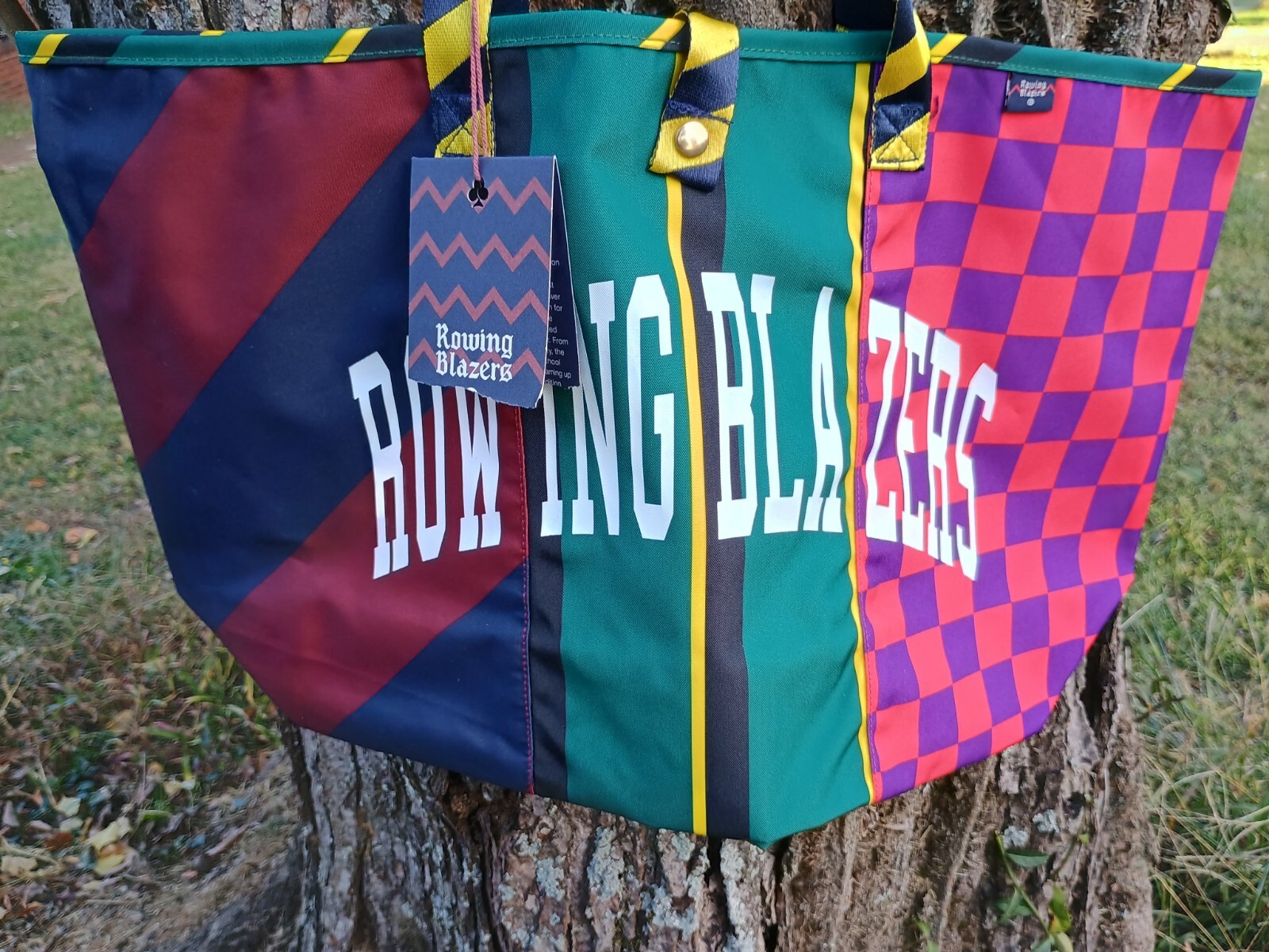 Rowing Blazers Target Collection Preppy Print Patchwork Logo Reusable Tote Bag