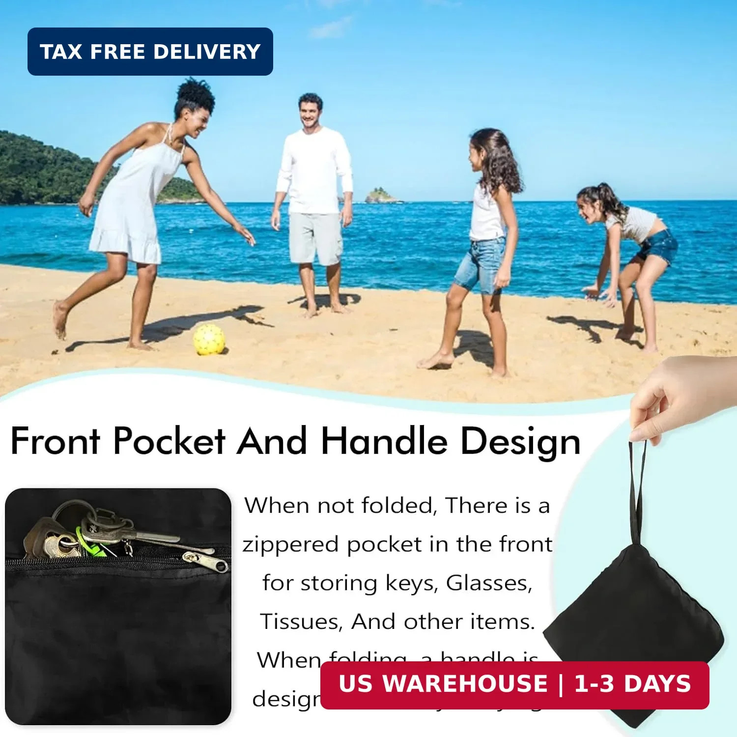 INVODA Mesh Beach Bag Drawstring Beach Backpack Foldable Toy Organizer Bag Shell