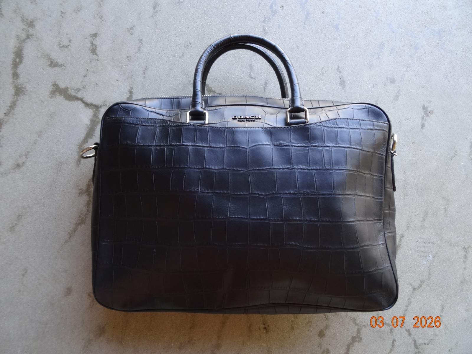 NWT $650 Coach Black Crocodile Briefcase F72980