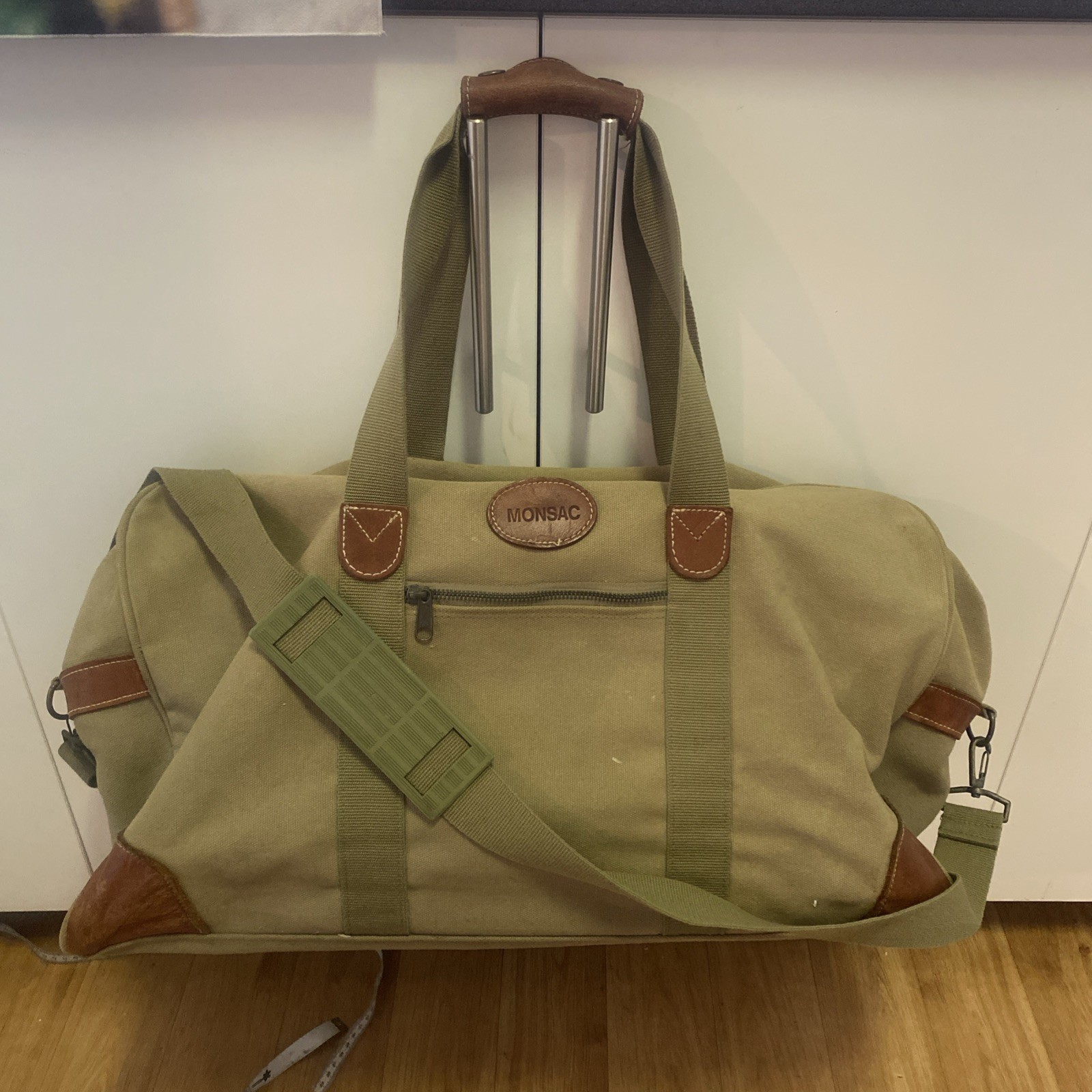 MON SAC Extra Large Khaki Canvas Duffle Bag Waterproof 54x24x20cm