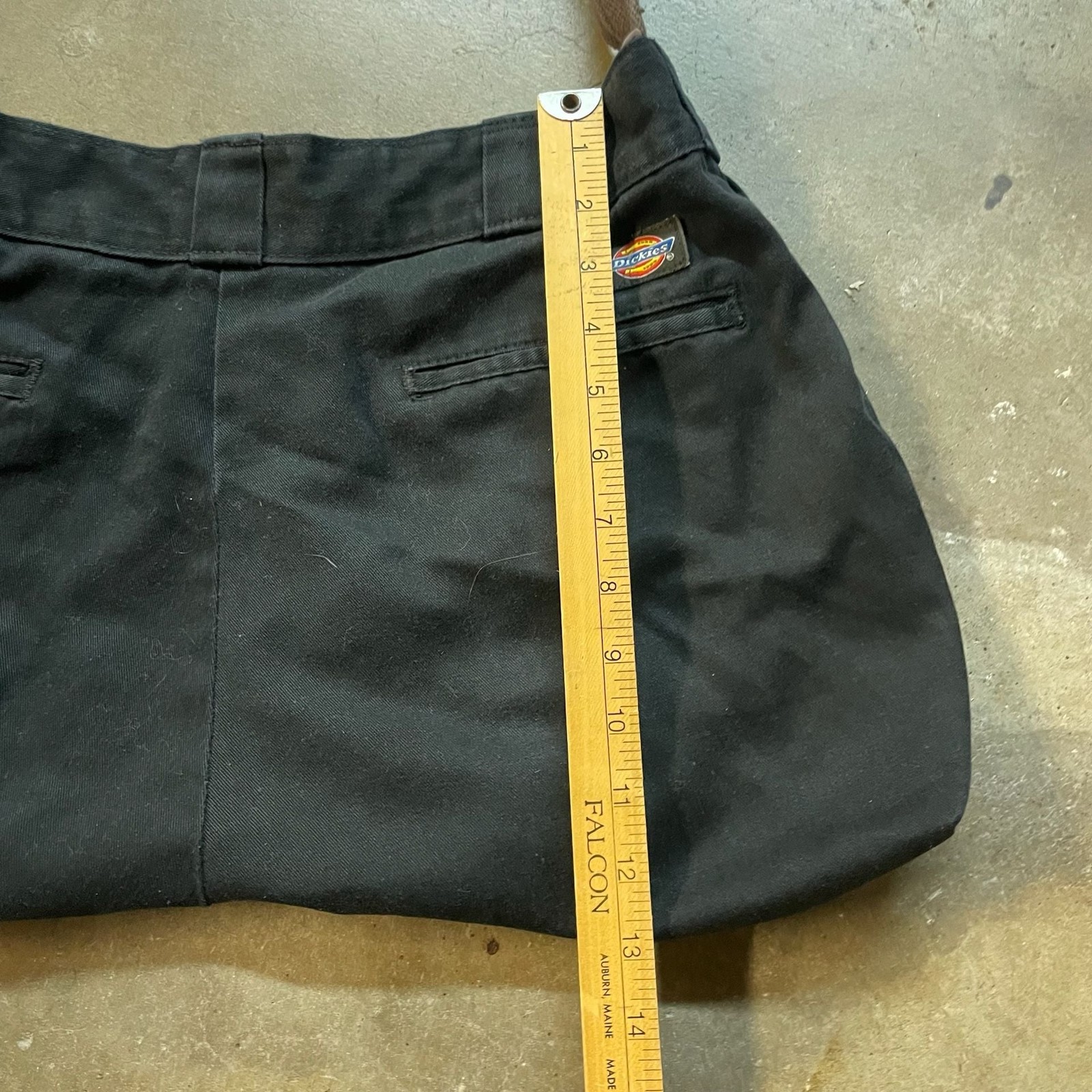 Custom Upcycled Dickies Work Pants Messenger Bag Black Reworked Tote
