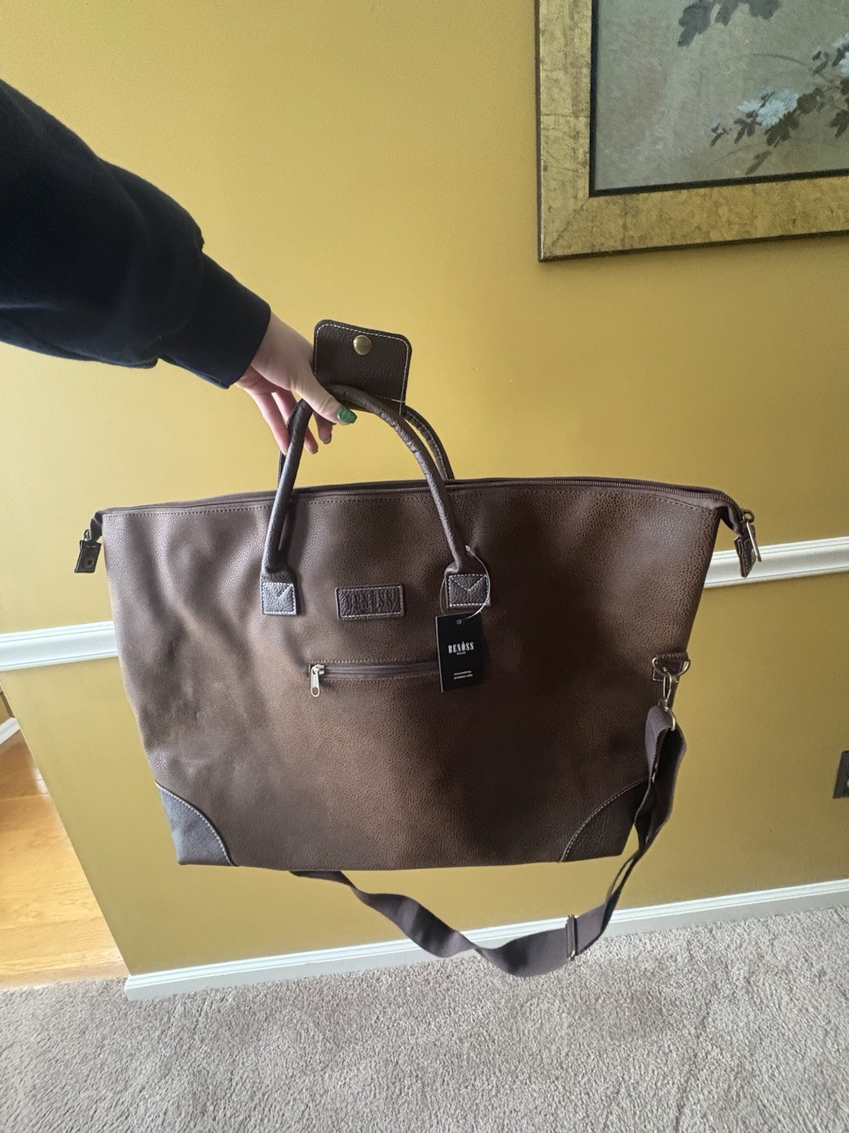 Benóss Milan Italy Brown Suede Leather Deluxe Duffle Bag