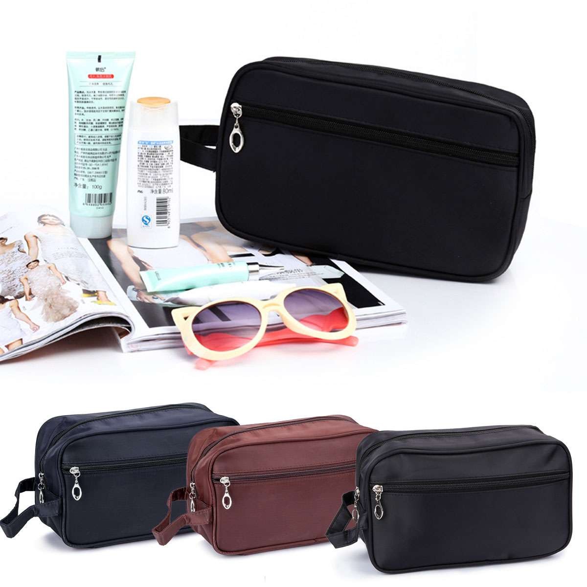 1/2Pcs Men Women Cosmetic Makeup Bag Travel Toiletry Shaving Organizer Dopp Kit