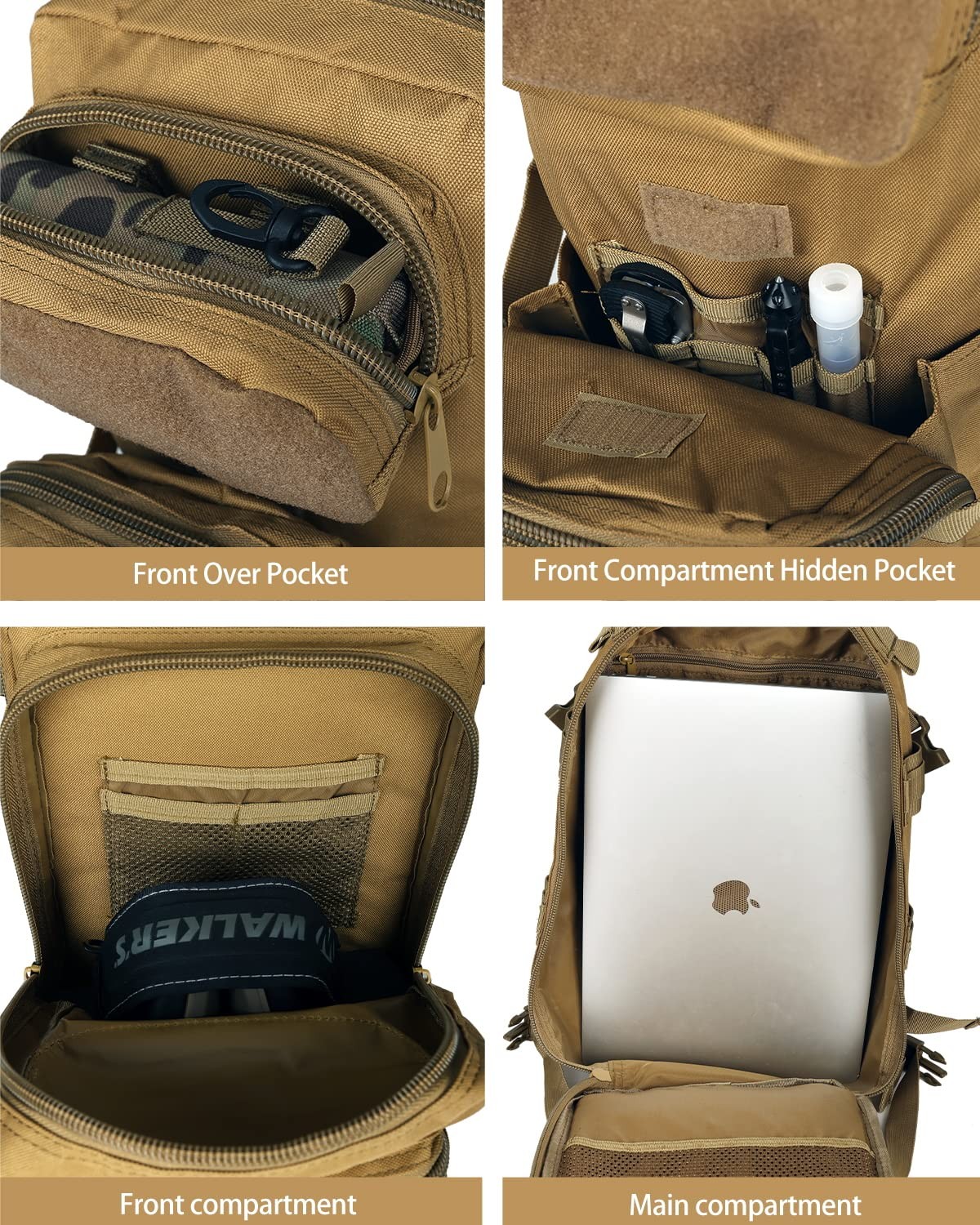 for Mens Tactical Backpack Military Backpacks 27L Small Army Survival Backpac…