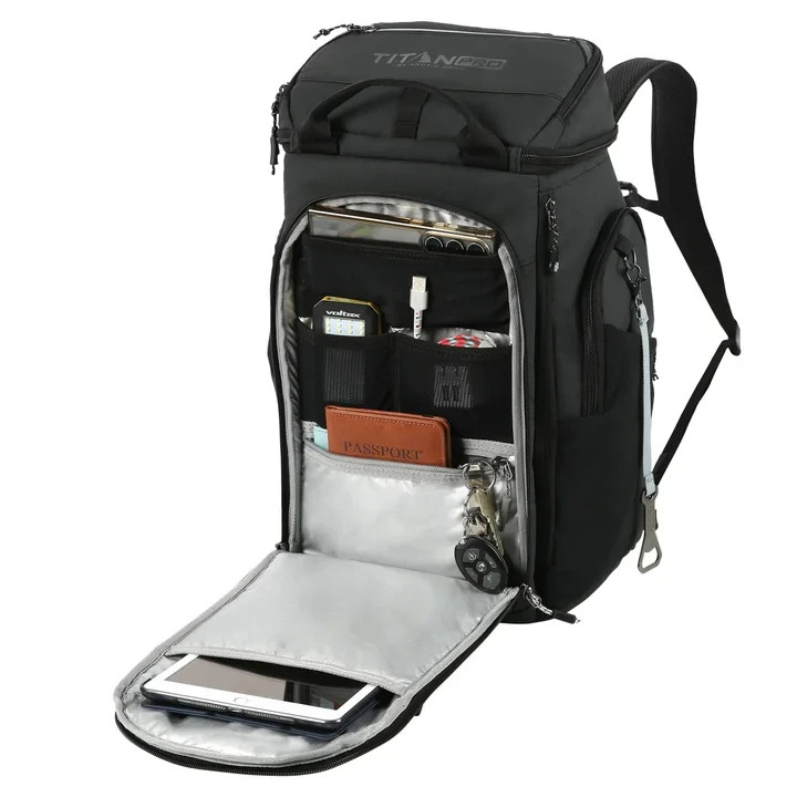 Titan PRO Backpack Cooler Black 26-Can Ice Walls Pockets Insulated Compartments