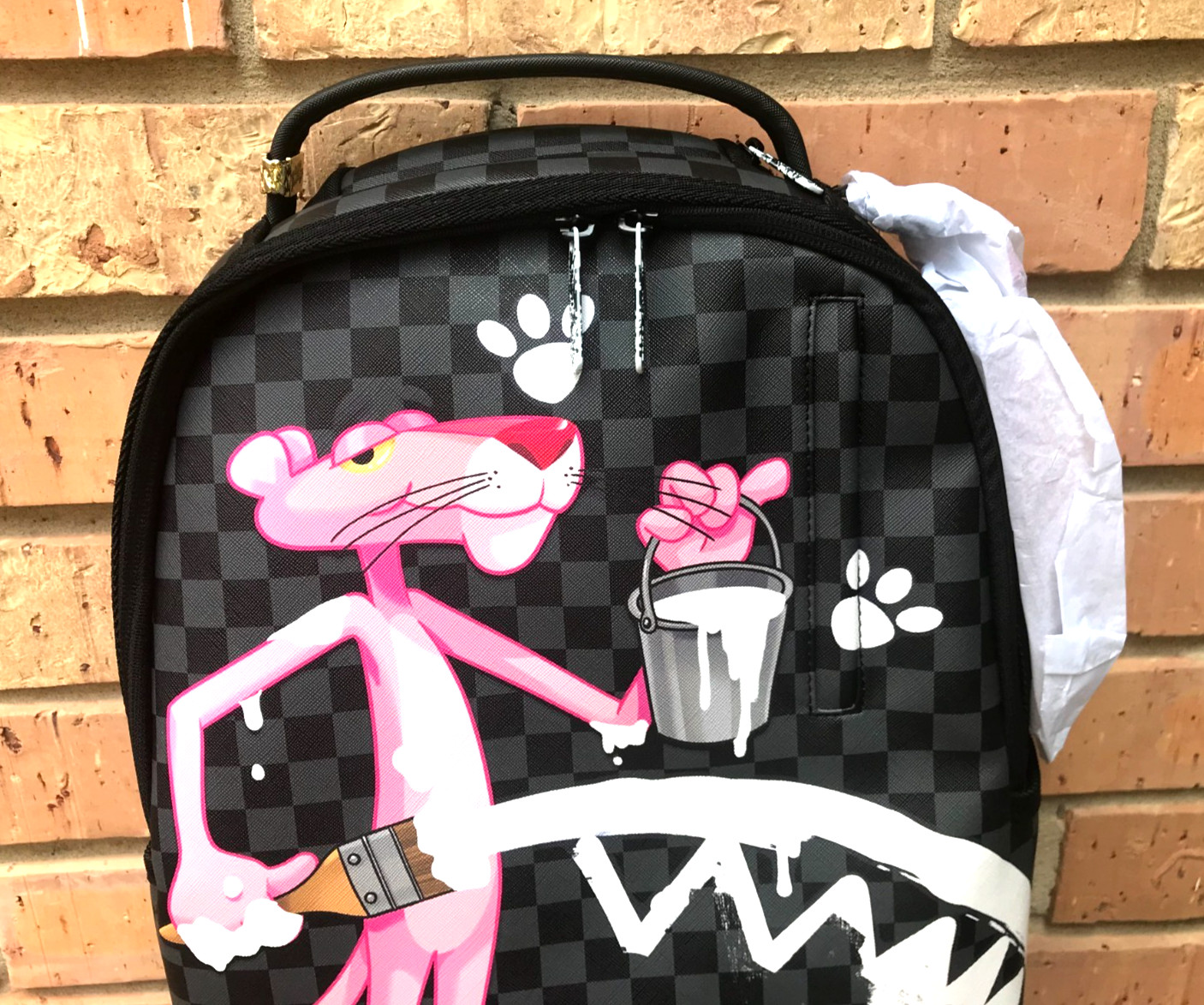Sprayground PINK PANTHER Backpack🔥New Black Pink White Bookbag Large School Bag