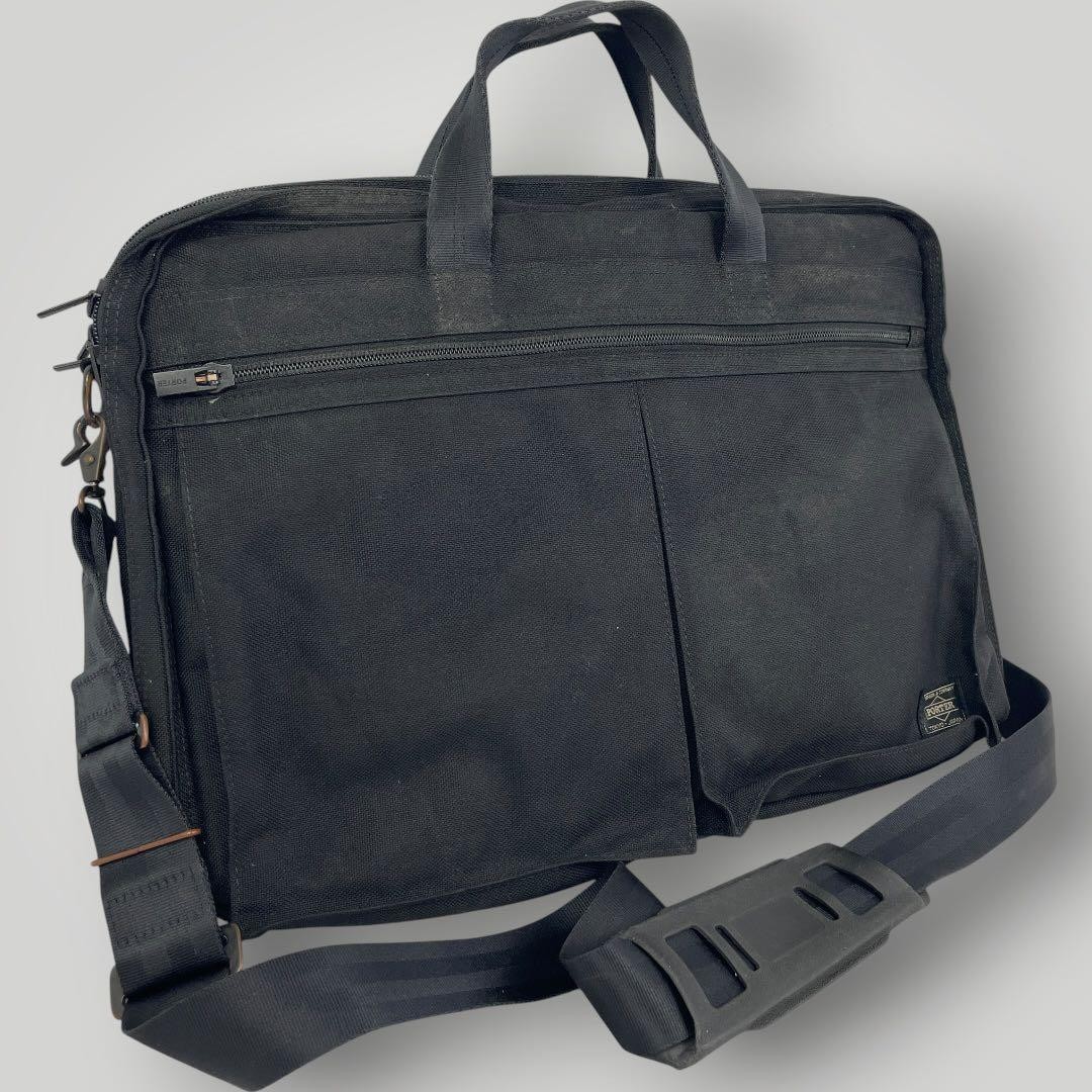 Authentic Porter Tension Business Bag 2-Way Briefcase Black Nylon 29cm x 39cm