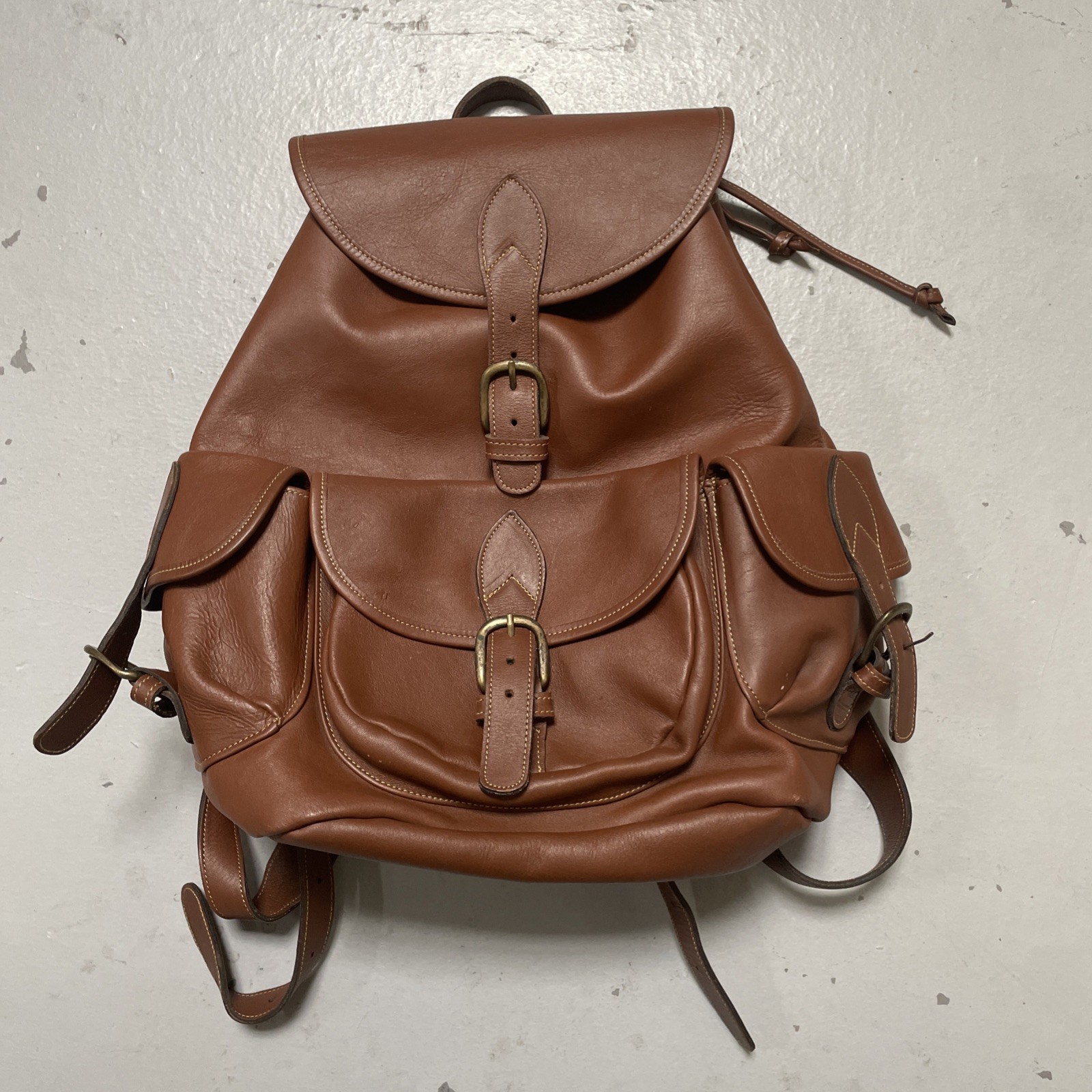 Custom Hide Genuine Leather Brown Rucksack Original Backpack Made In USA $669