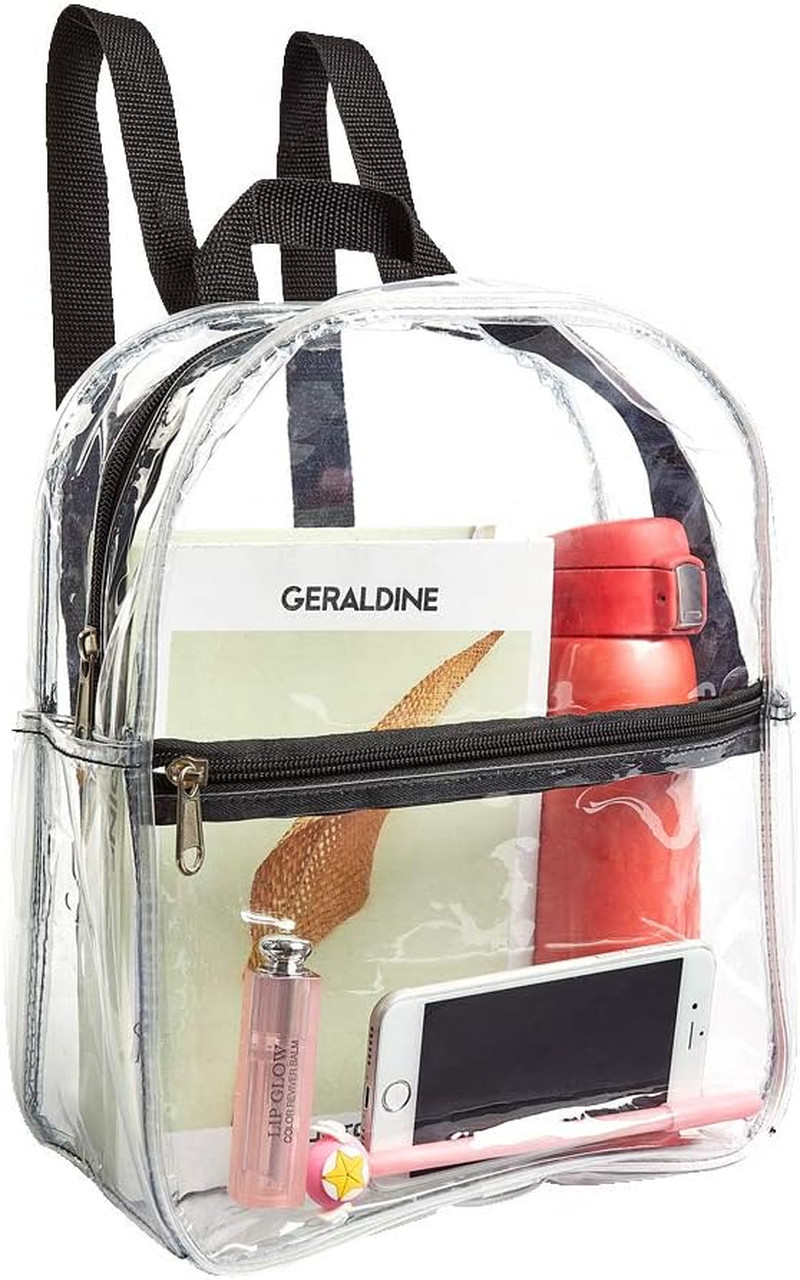 Stadium Approved Clear Mini Backpack, Heavy Duty Cold-Resistant Transparent PVC