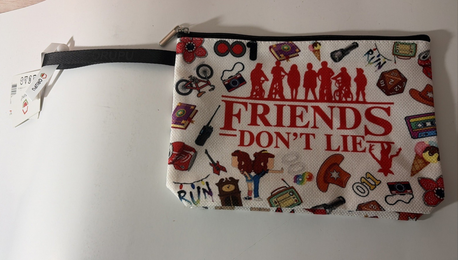 Stranger Things Zippered Pouch Cosmetic Bag Carryall bag And Stickers Bundle