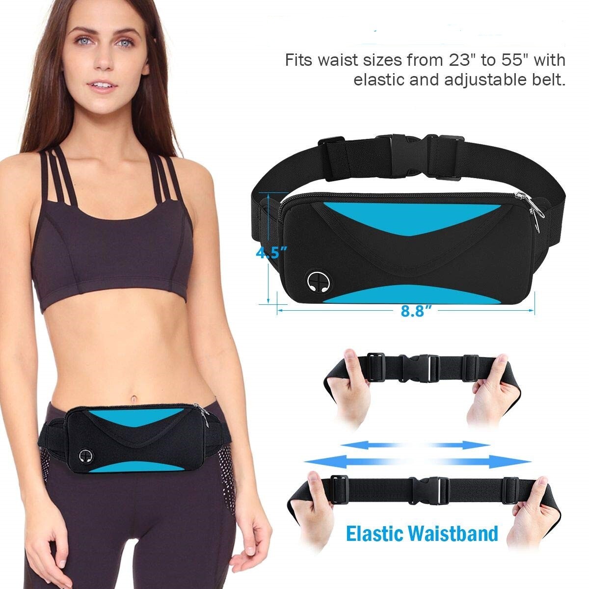 Adjustable Running Belt Waist Pack – Water-Resistant Sports Fanny Pack, Unisex