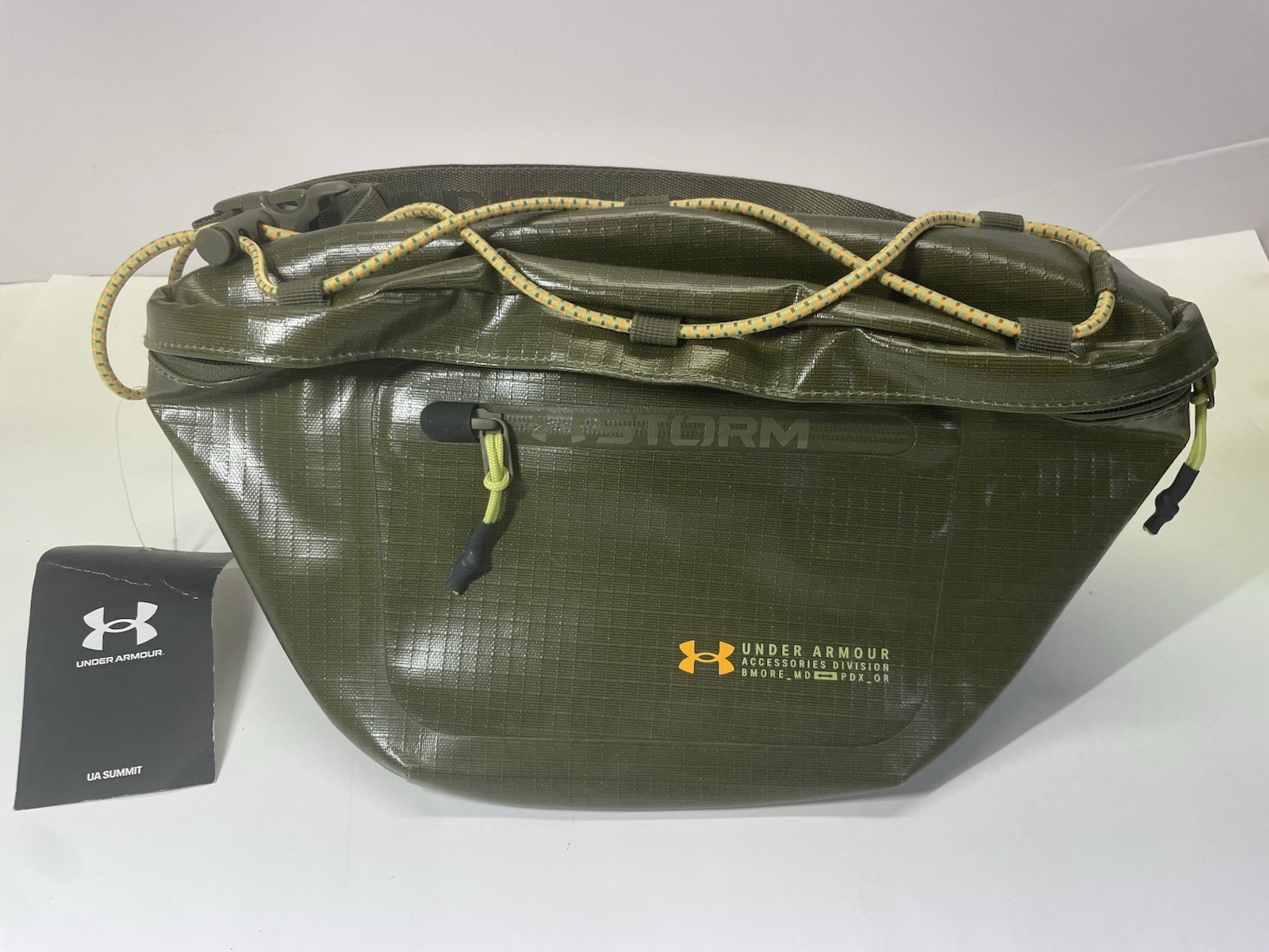 Under Armour Summit Waterproof Waist Pack Olive Green Unisex Sports Bag NWT