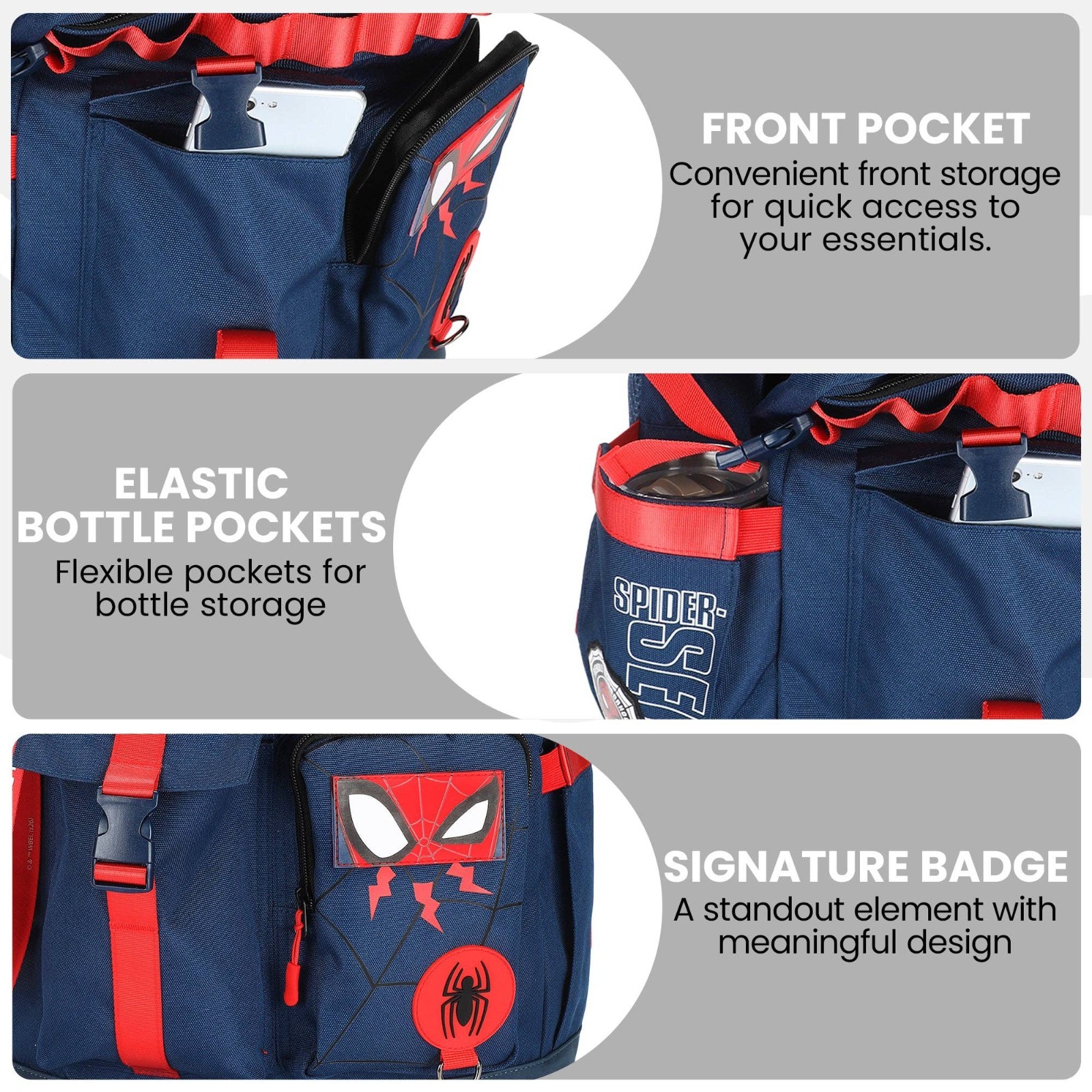 Spider-Man Classic Navy Backpack Marvel Laptop School Travel Bag NEW!