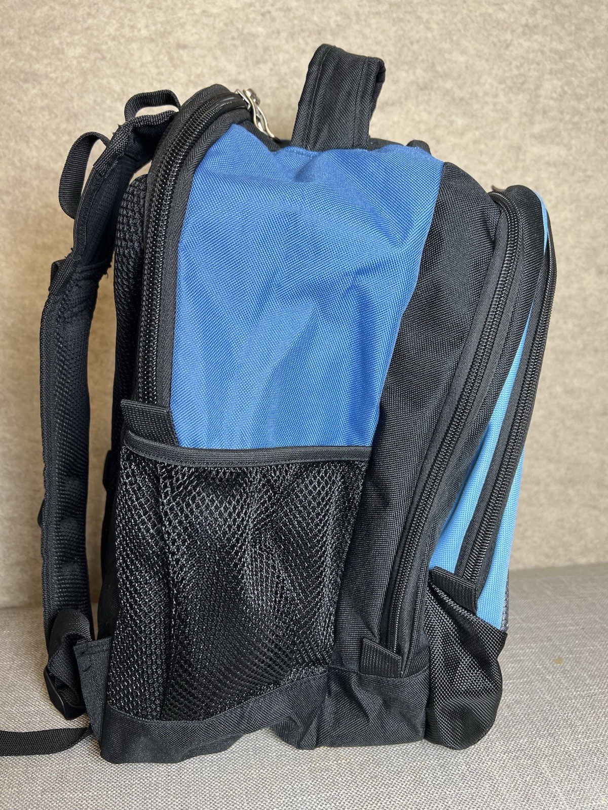 Adidas Ridgemont LoadSpring Backpack Black Blue & White 4 Zipper Compartments
