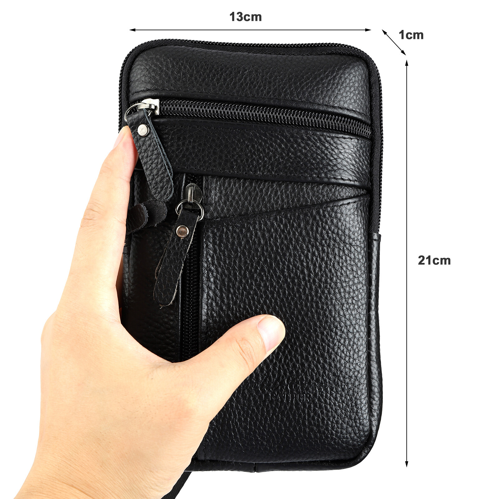 Men Leather Cell Phone Loop Belt Bag Waist Holster Pack Shoulder Pouch Crossbody