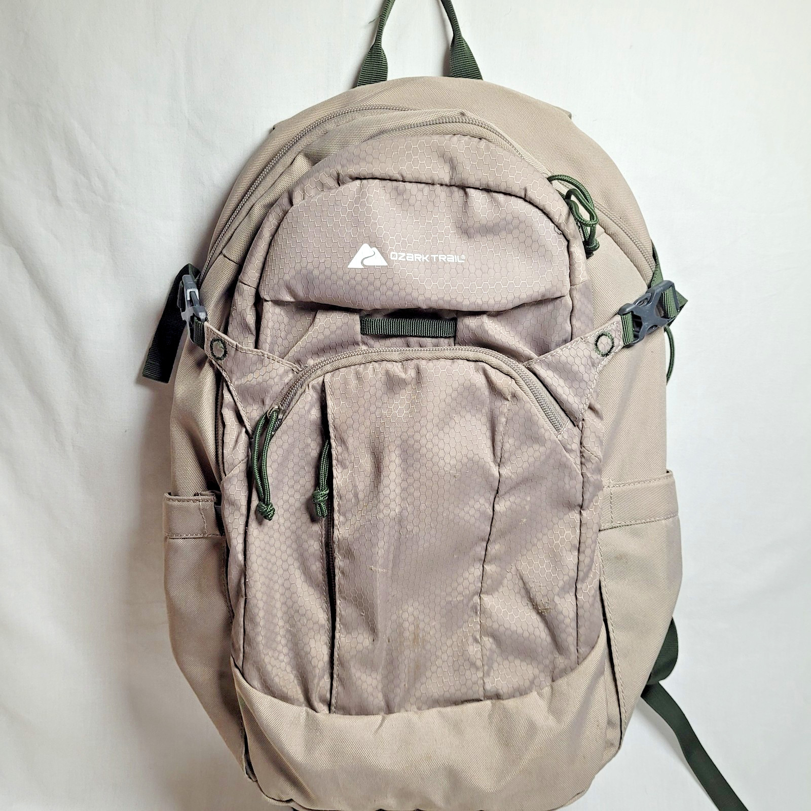 Ozark Trail Denton 20L Backpack Gray Beige Hiking Daypack Laptop School Travel