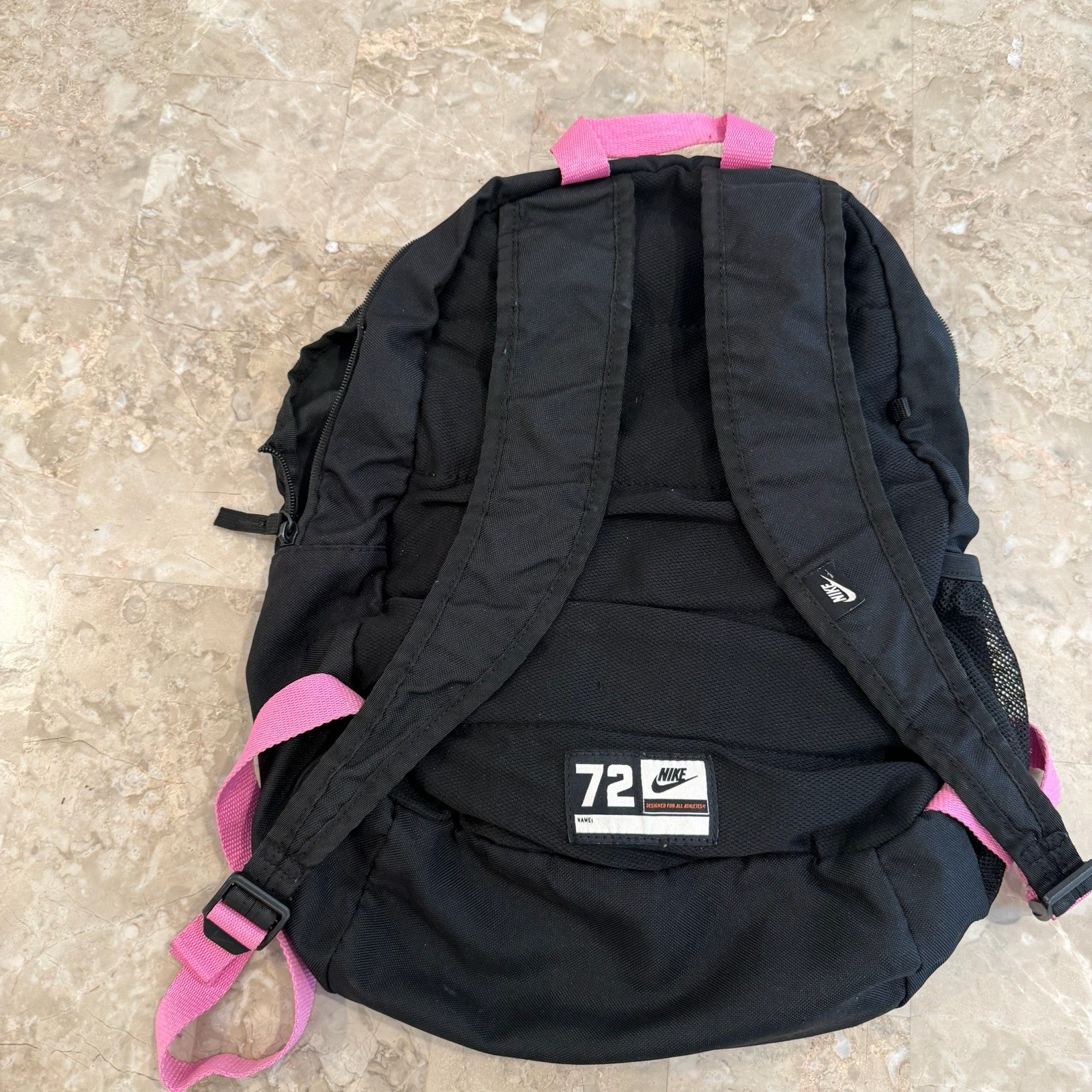 Nike 72 Classic North Backpack Black & Pink Swoosh Logo School Book Bag 18″