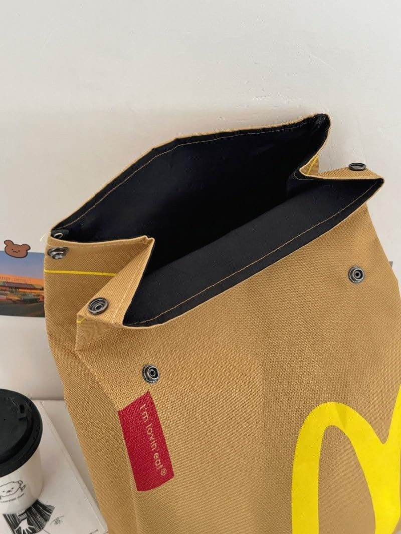 Classic Funny Retro Paper Bag Large Capacity Backpack Cute Personalized Shoulder