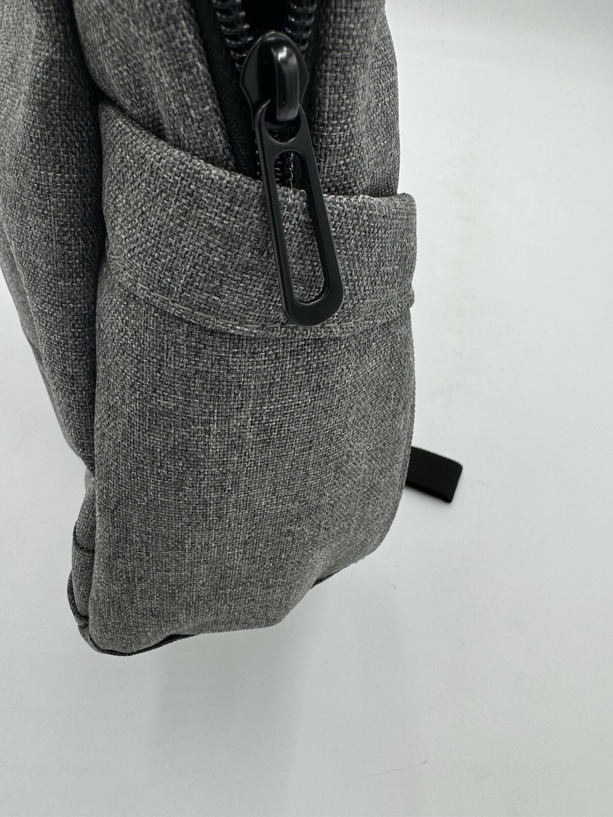 Grey Laptop Travel Work School Backpack Padded Zipper Close Adjustable Strap
