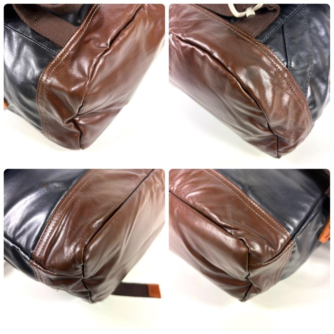Master Piece Messenger Bag Black HUNTER Crossbody Bag PVC Leather Large