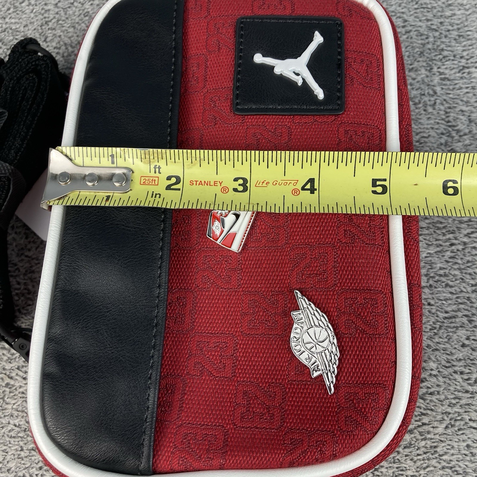 Nike Jordan Monogram Camera Bag Original 1.5L Varsity Red Black Allover Woven