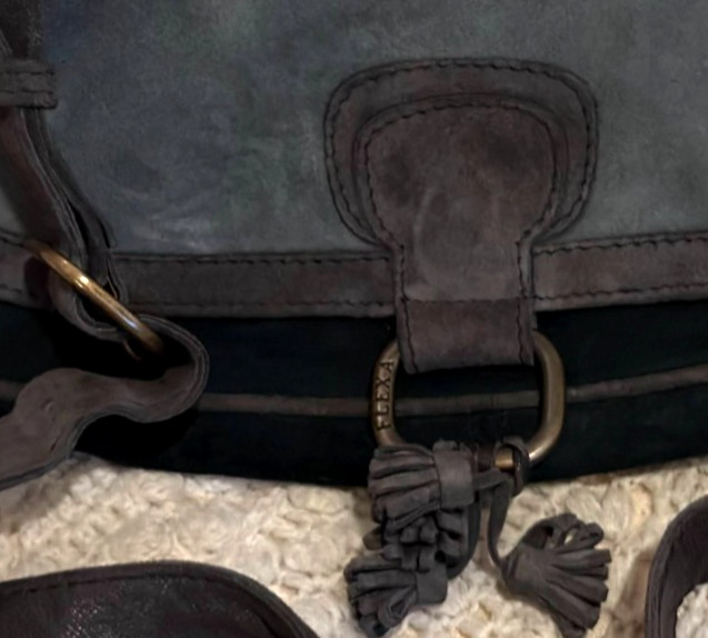 Fratelli Rossetti Flexa Suede Saddle Bag Crossbody Made in Italy Rare Vintage