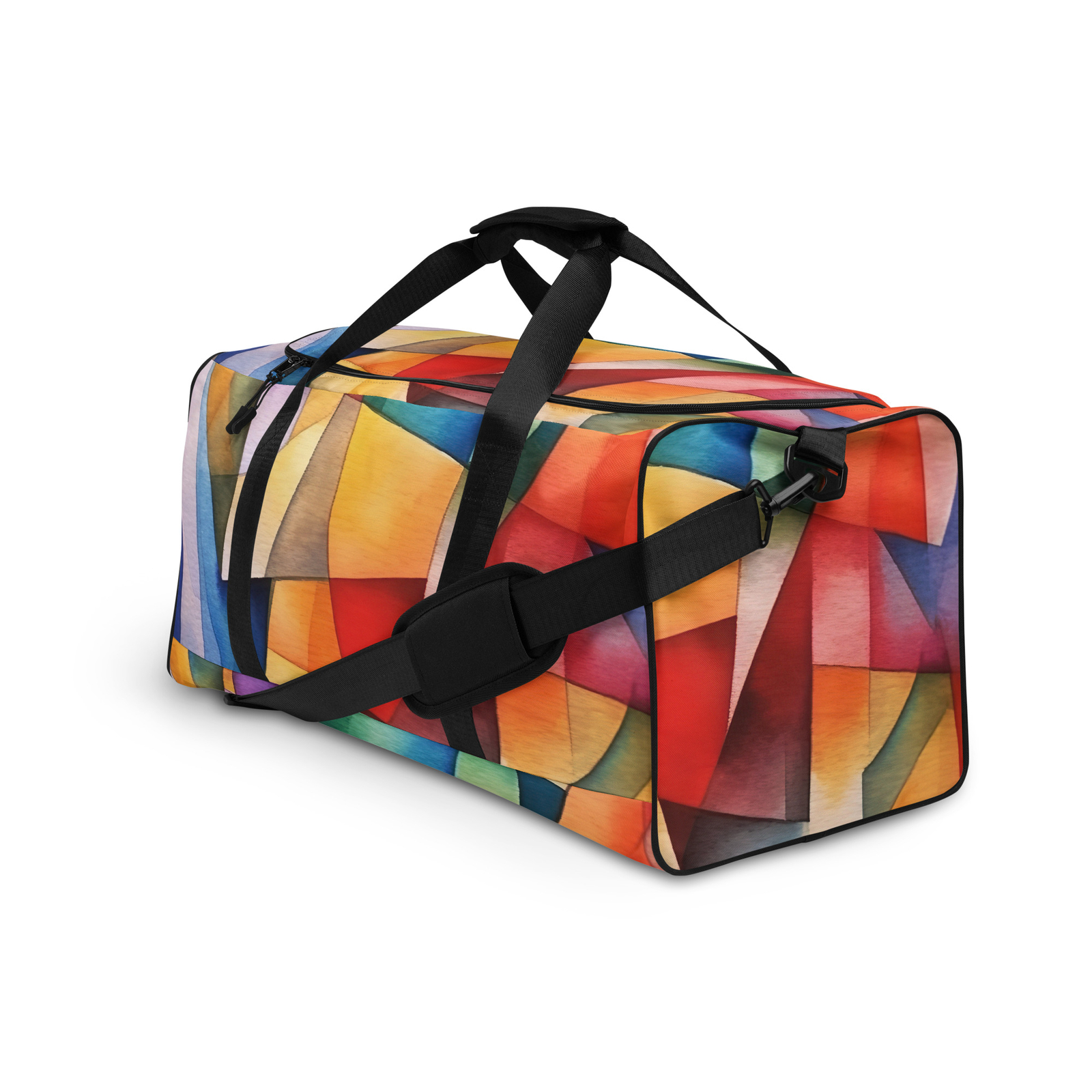 Duffle bag cubism pastel abstract