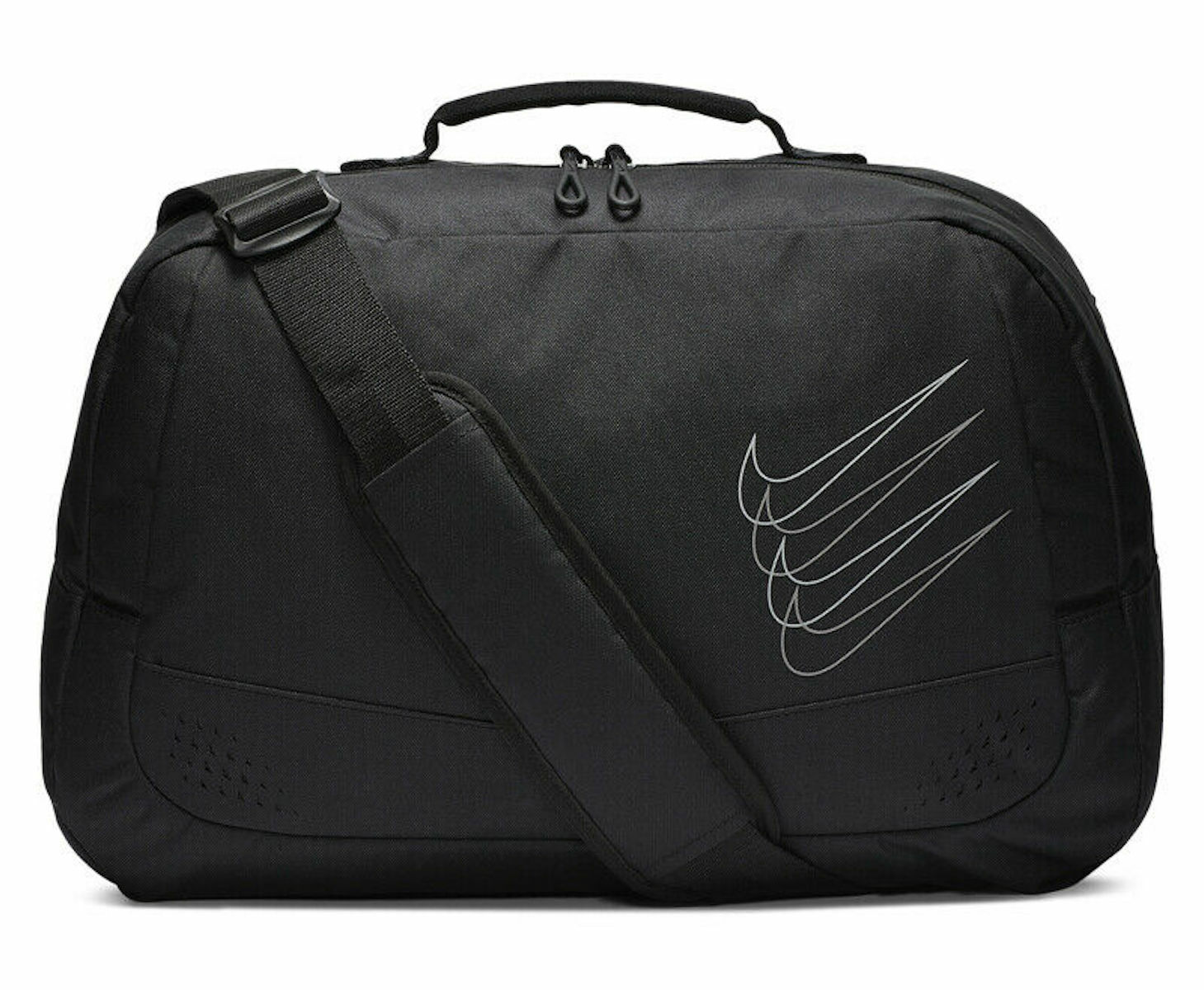 NIKE Run Minimal Race Day Duffel Bag sz Medium Black Reflective Swoosh 21L