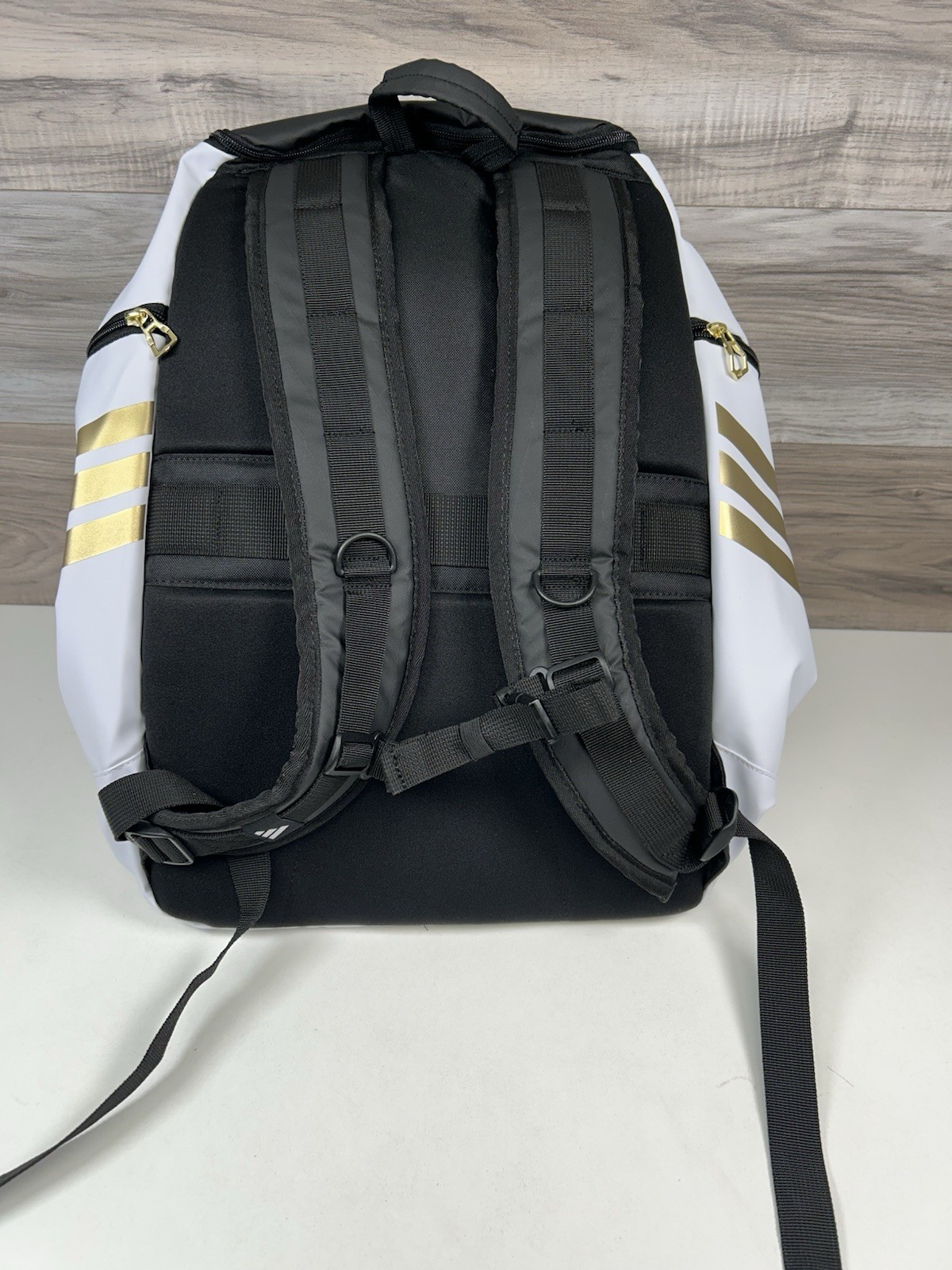 *RARE* Adidas SELECT Backpack White Black Gold Metallic KK8007 Limited Edition