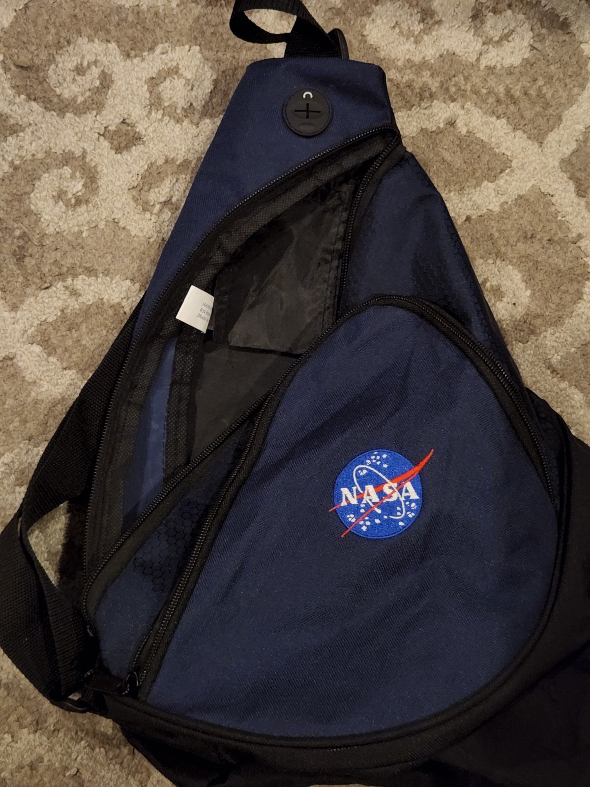 NASA crossbody travel bag adjustable strap Navy Blue embroidered logo Artimas