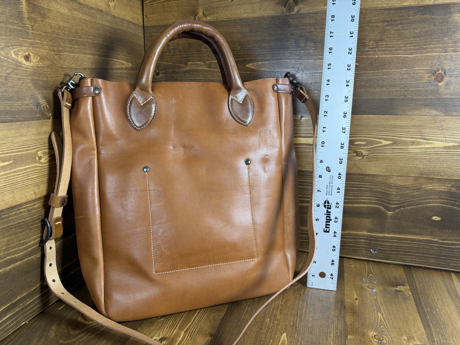Saddleback Leather Satchel/Briefcase/Tote Open Concept Bag W/Removable Strap