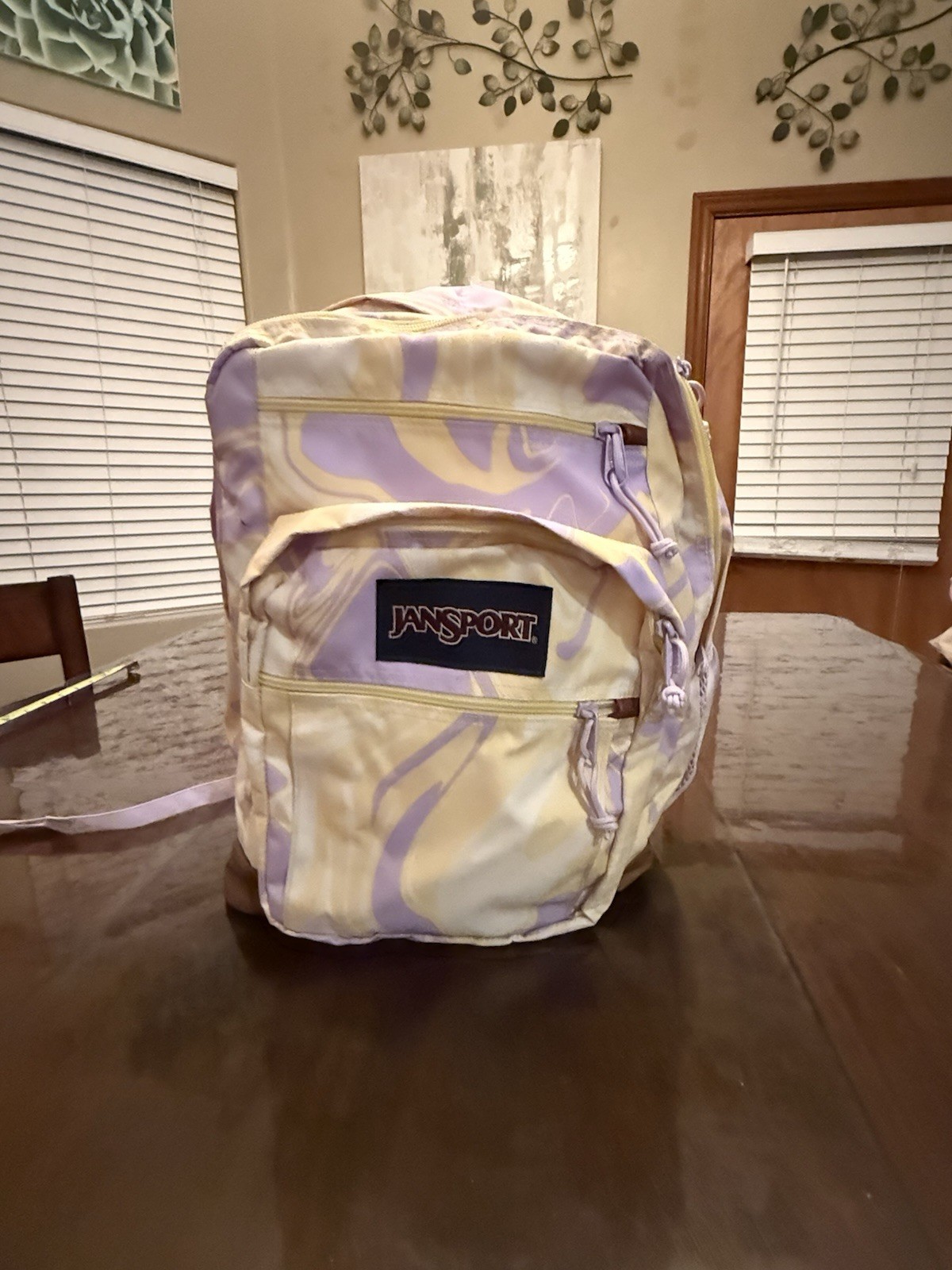 JanSport JS0A2SDD008 Cool Student Backpack – White /Purple