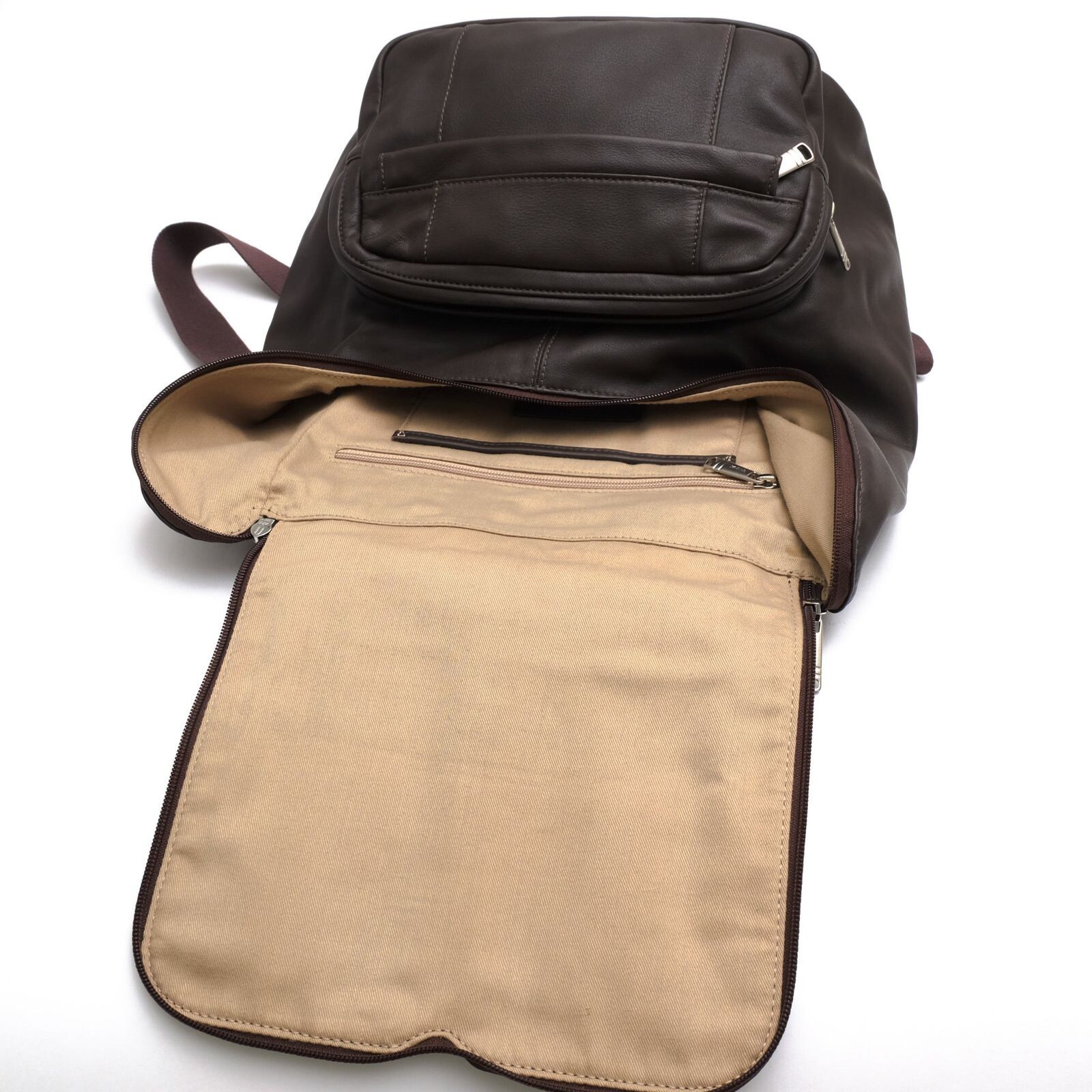 TUMI Durham Leather Backpack Brown Men Business Laptop Bag 60104B Authentic