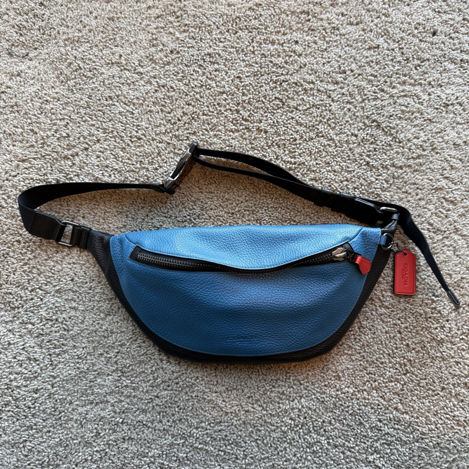 Coach Warren Belt Bag Colorblock Pebbled Leather Belt Bag