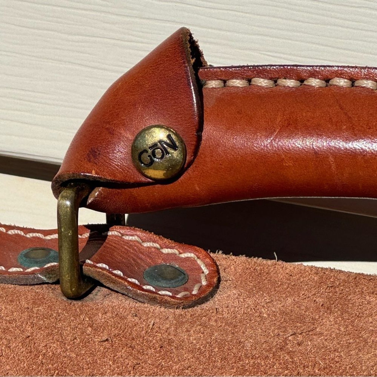 GoN Vintage Leather Suede Briefcase Messenger Bag Brown Plaid Lined 17”