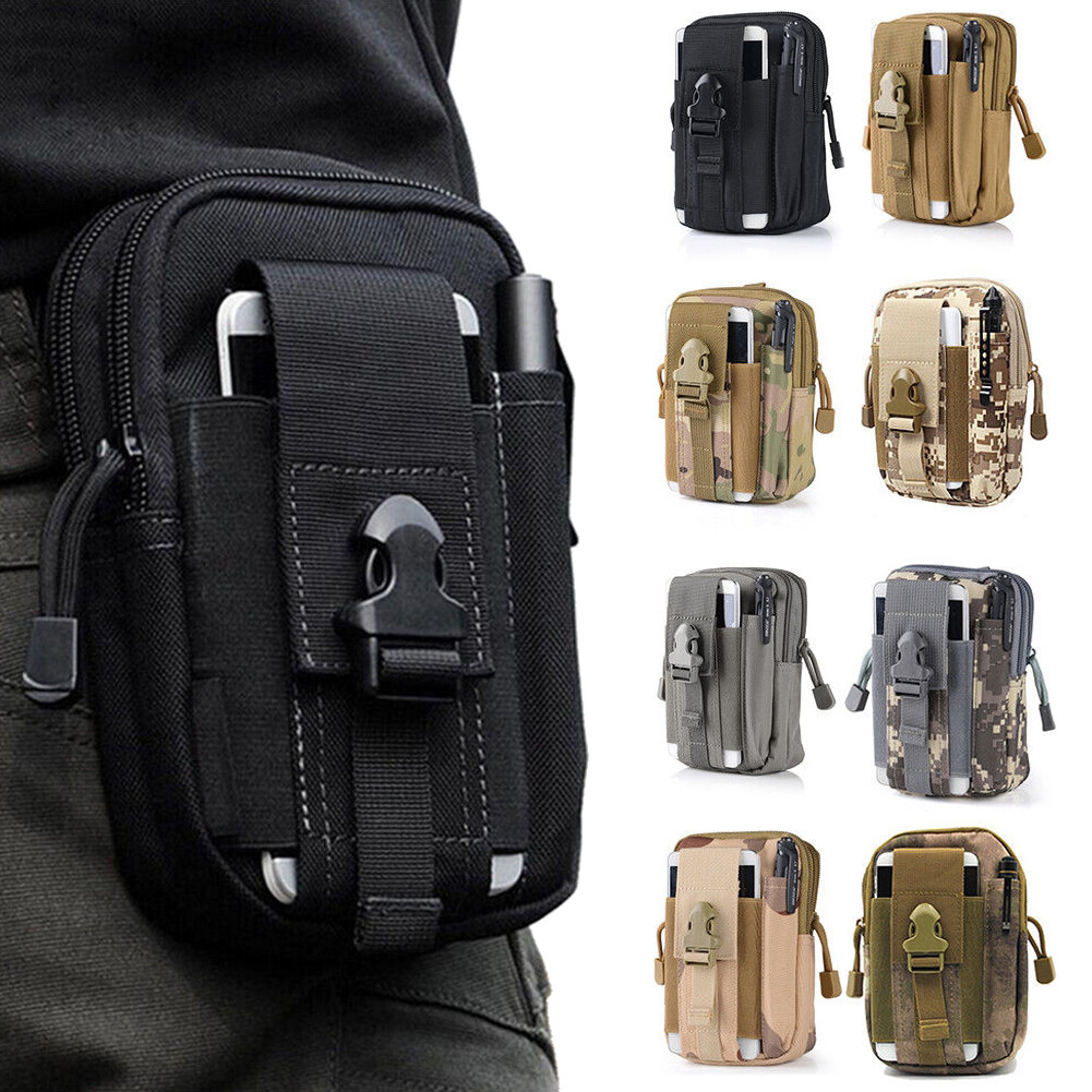 Military Tactical Molle Belt Waist Bag Outdoor Hiking Phone Pack Pouch Pocket US