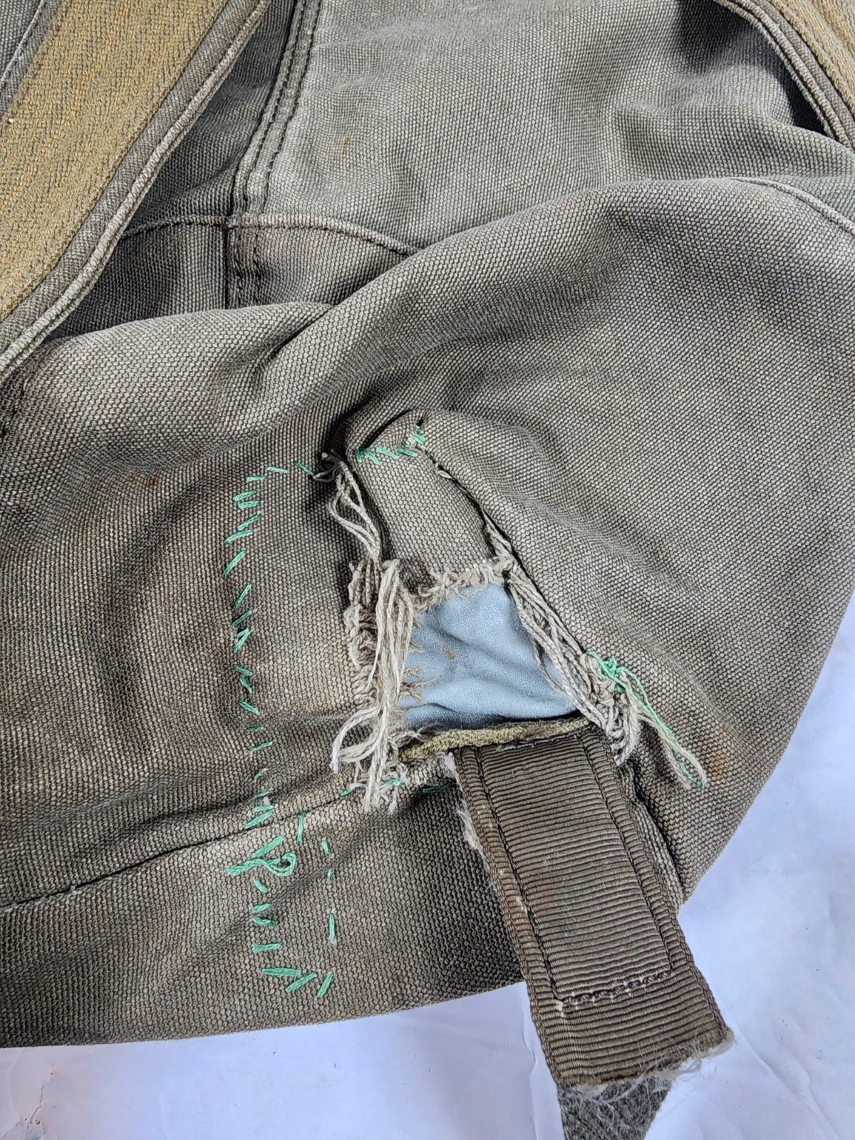 Vtg Y2K American Eagle Olive Green Canvas Military Duffel Bag Backpack Rucksack
