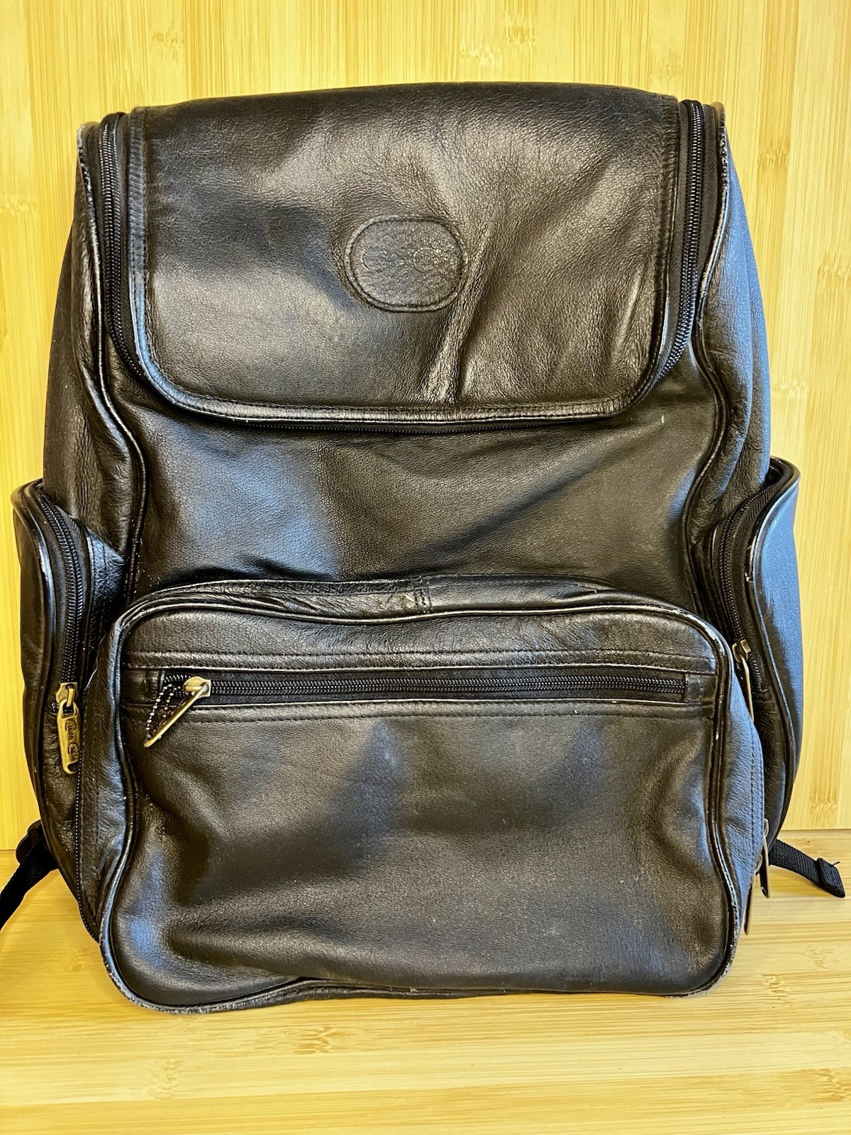 Claire Chase Leather Bag Backpack Black Weekend Travel Moto Grunge VINTAGE